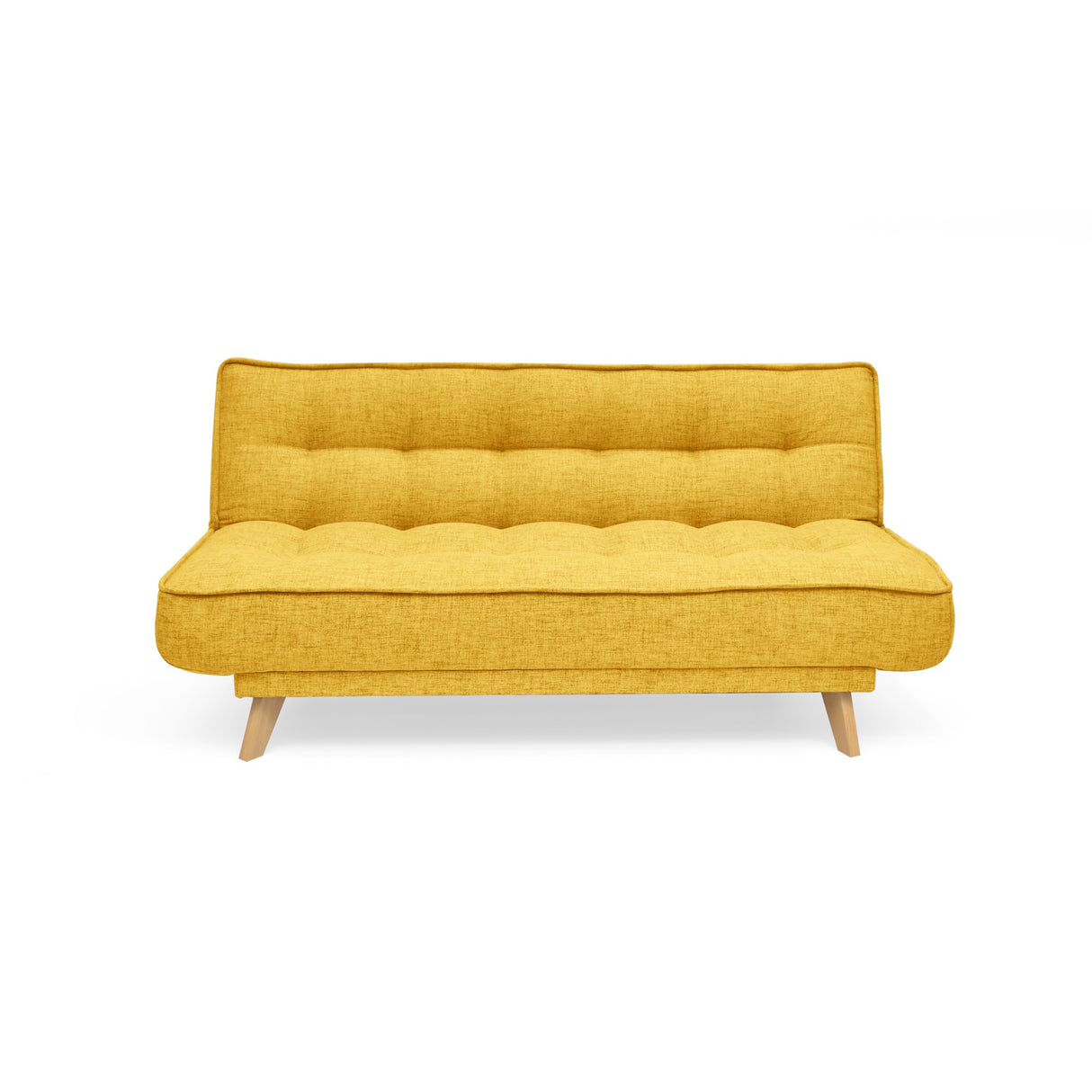 Sofá Cama Gales Mostaza Dicosta y Matiz Natural 180x84cm de Tres Puestos Reclinable sin Apoya Brazos