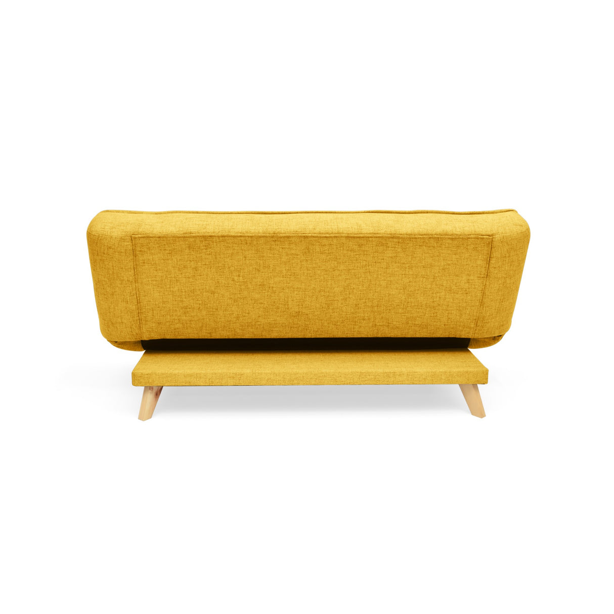 Sofá Cama Gales Mostaza Dicosta y Matiz Natural 180x84cm de Tres Puestos Reclinable sin Apoya Brazos