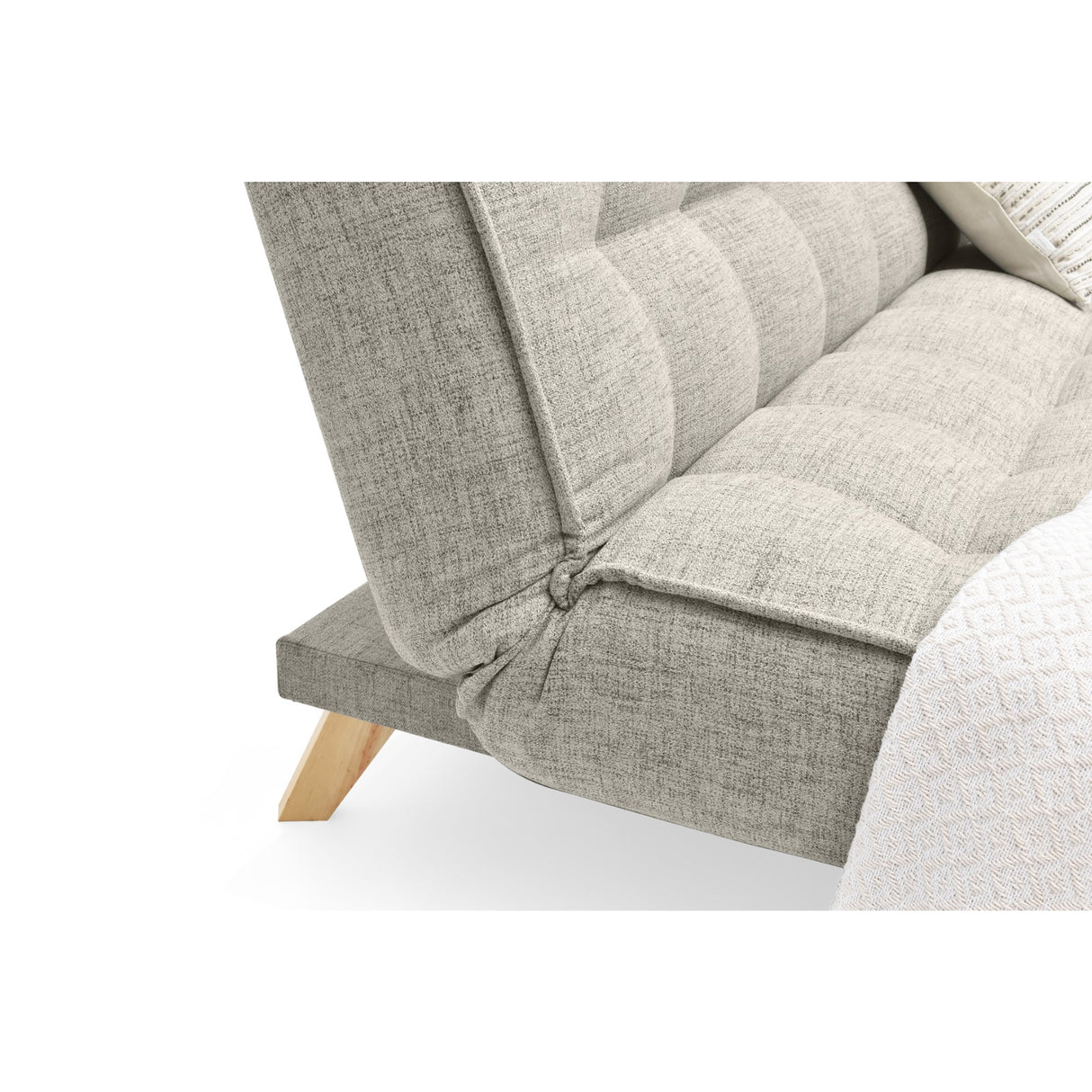 Sofá Cama Gales Taupe Dicosta y Matiz Natural 180x84cm de Tres Puestos Reclinable sin Apoya Brazos