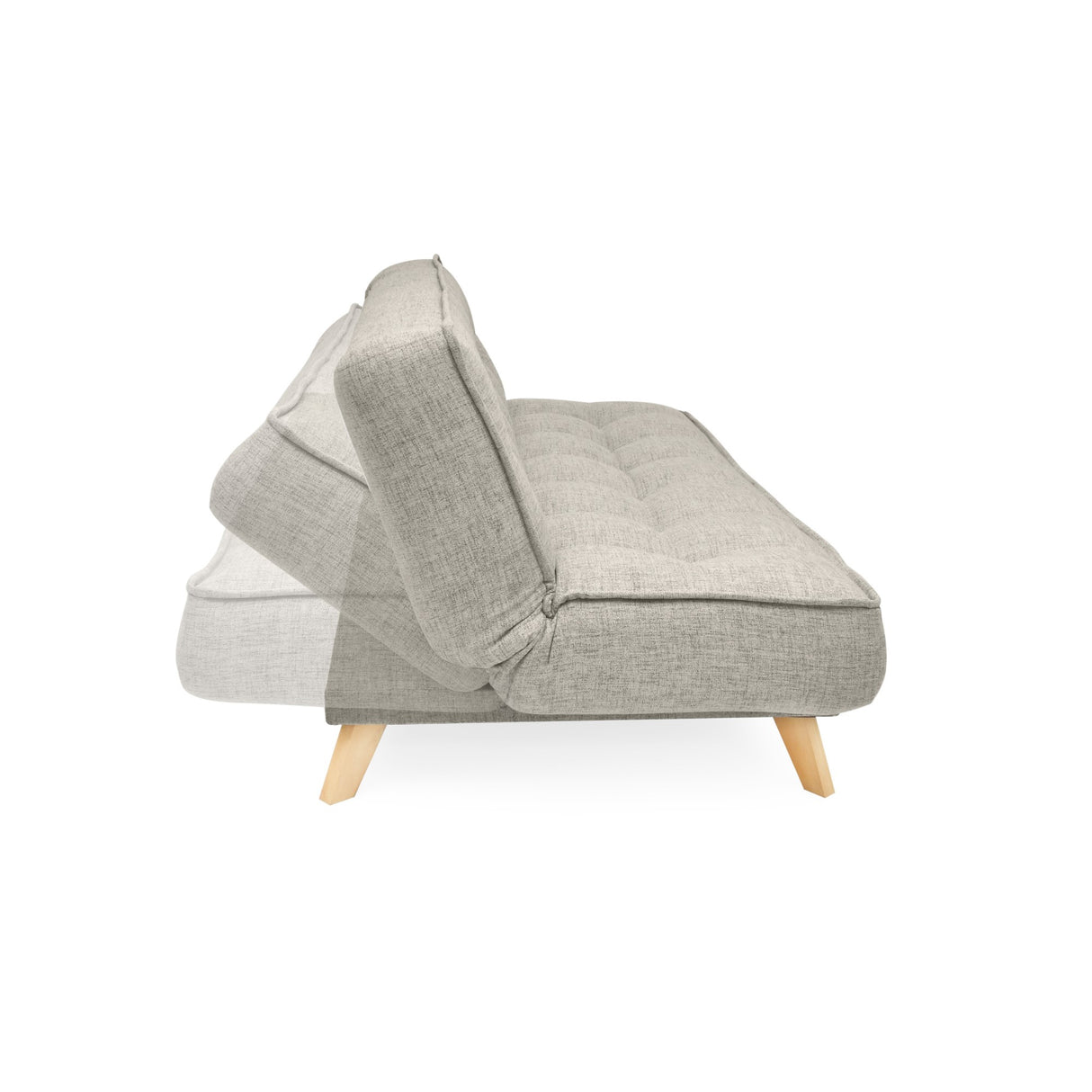 Sofá Cama Gales Taupe Dicosta y Matiz Natural 180x84cm de Tres Puestos Reclinable sin Apoya Brazos