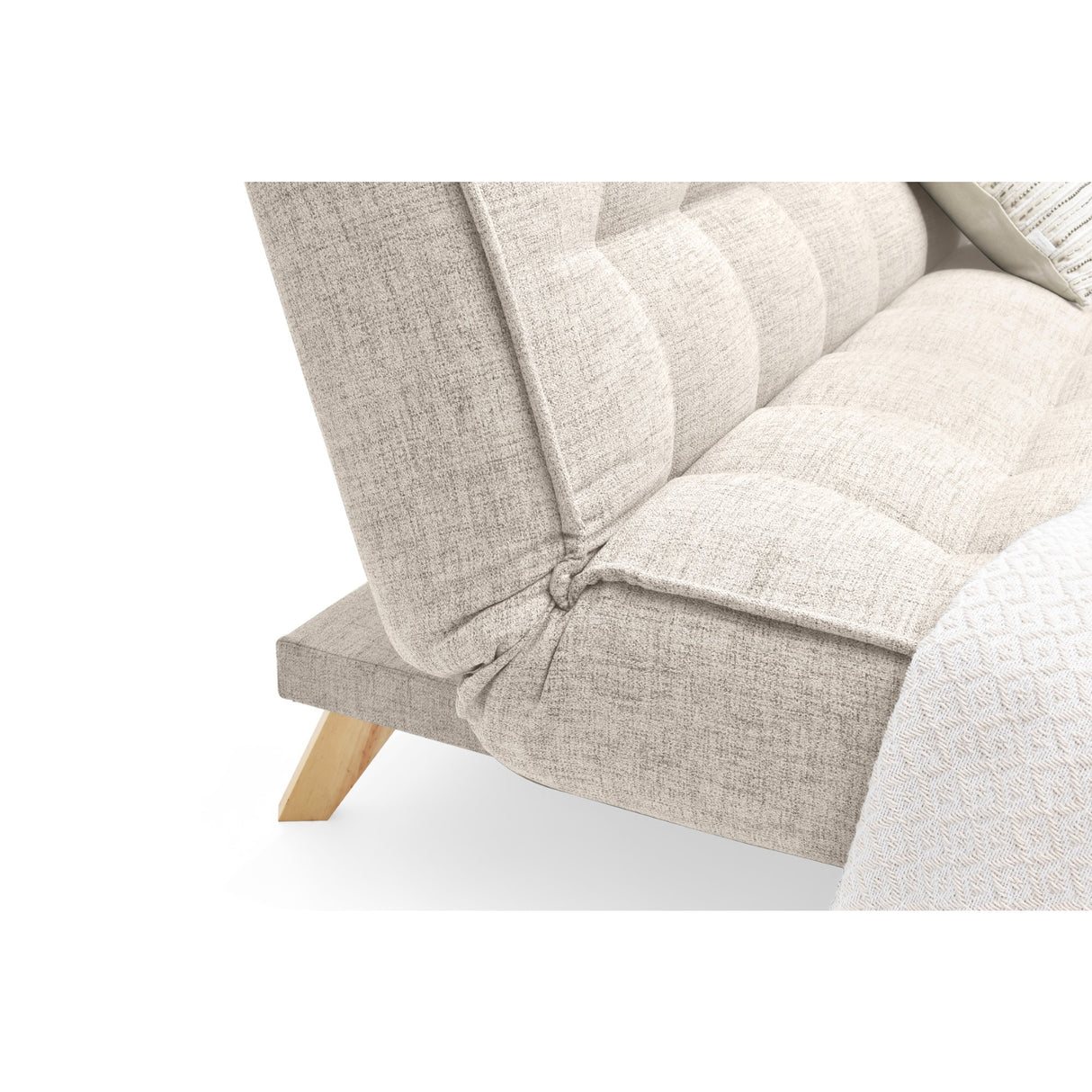Sofá Cama Gales Trigo Dicosta y Matiz Natural 180x84cm de Tres Puestos Reclinable sin Apoya Brazos