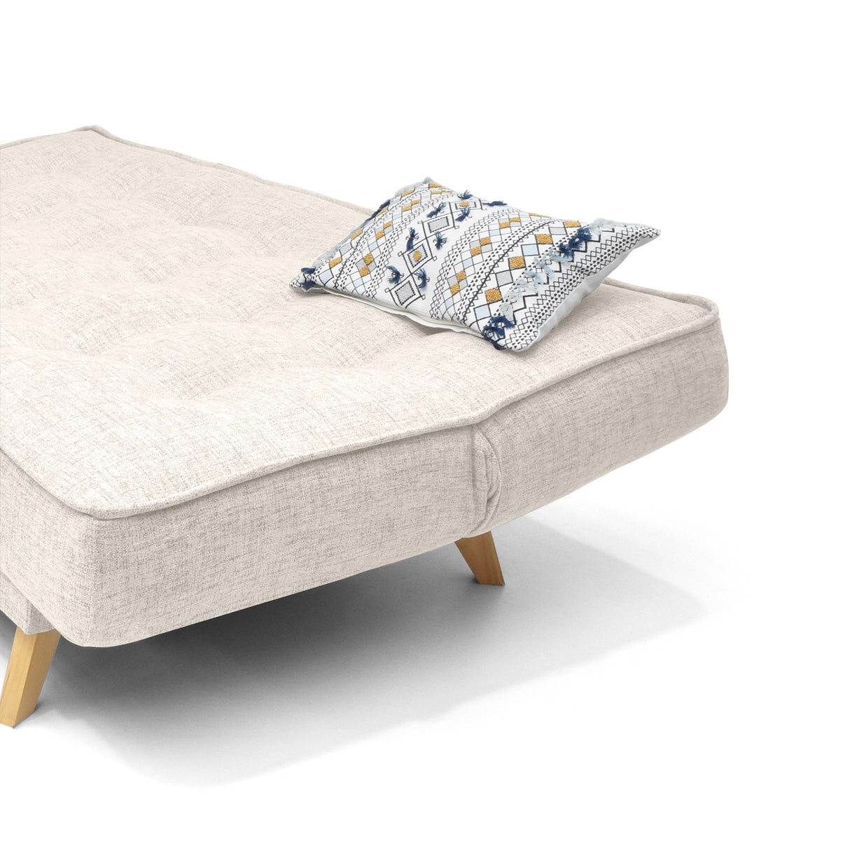 Sofá Cama Gales Trigo Dicosta y Matiz Natural 180x84cm de Tres Puestos Reclinable sin Apoya Brazos