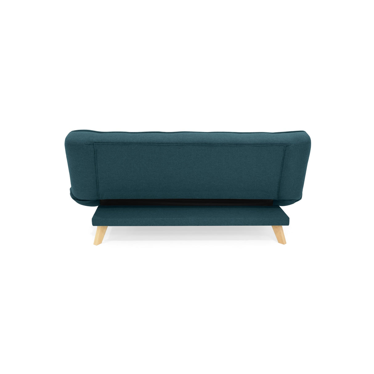 Sofá Cama Gales Azul Duster y Matiz Natural 180x84cm de Tres Puestos Reclinable sin Apoya Brazos