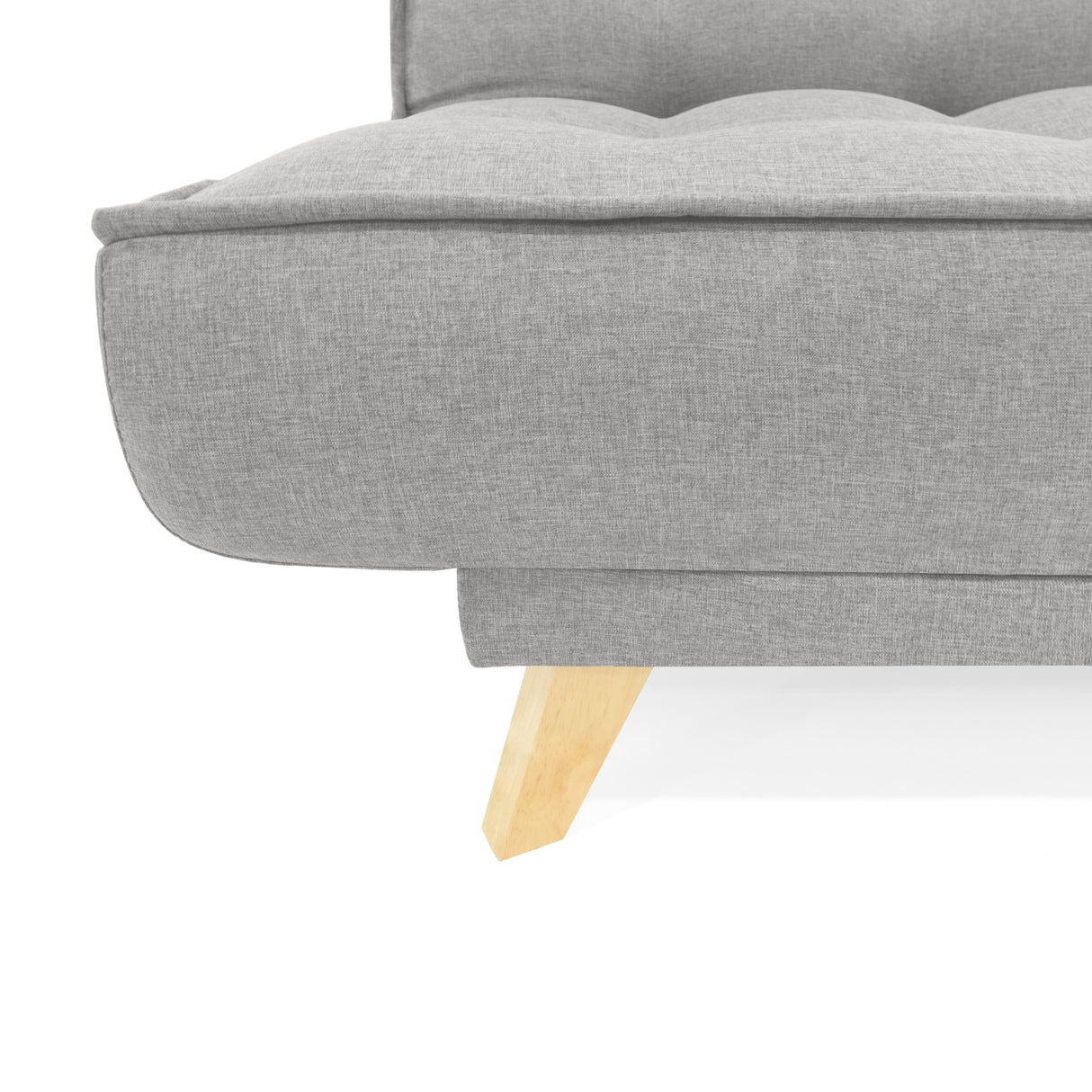 Sofá Cama Gales Plata Duster y Matiz Natural 180x84cm de Tres Puestos Reclinable sin Apoya Brazos