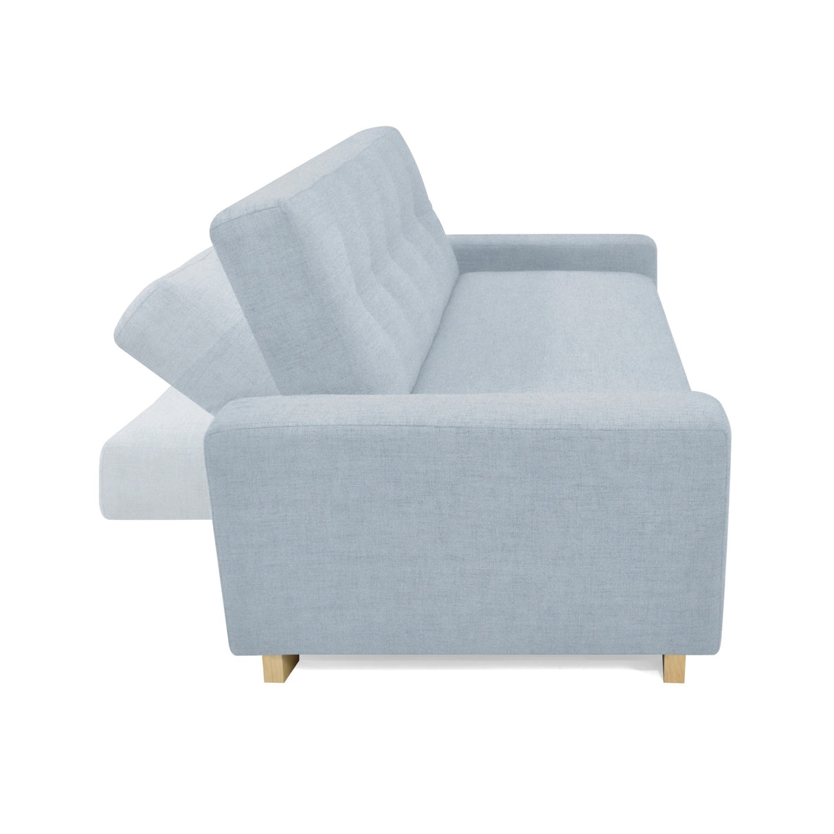 Sofá Cama Hamburgo Plata Denver y Matiz Wengue 210x87cm de Tres Puestos Reclinable sin Apoya Brazos