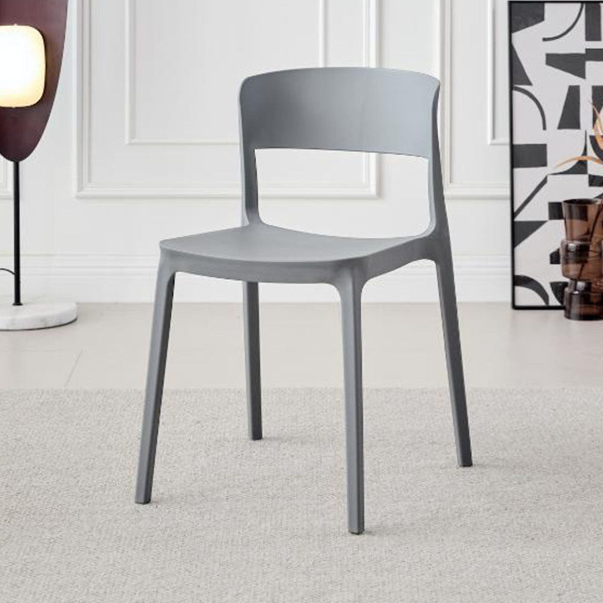 Silla para Exteriores Monaco Gris Oscuro 47x74cm con Espaldar y sin Apoya Brazos