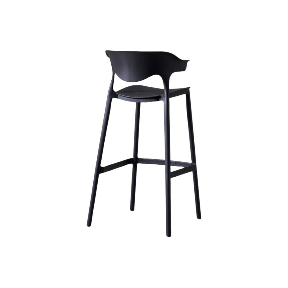 Silla Bar para Exteriores Elena Negro 49x99cm con Espaldar y sin Apoya Brazos