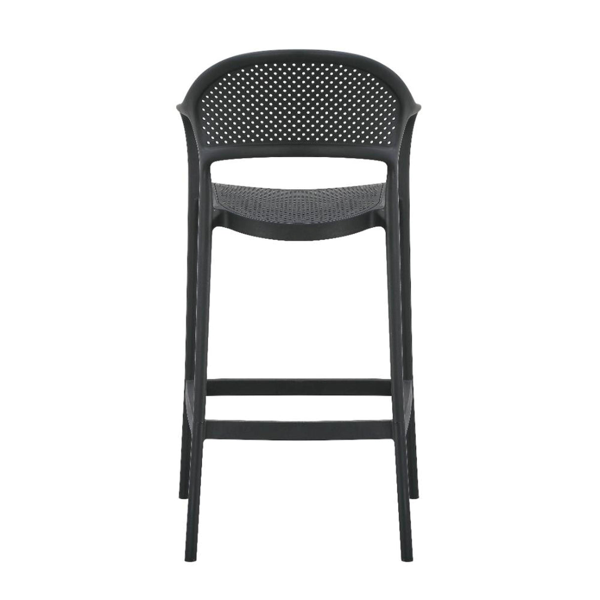Silla Bar para Exteriores Curitiva Negro 56x109cm con Espaldar y con Apoya Brazos