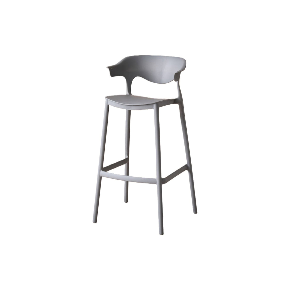 Silla Bar para Exteriores Elena Gris Oscuro 49x99cm con Espaldar y sin Apoya Brazos