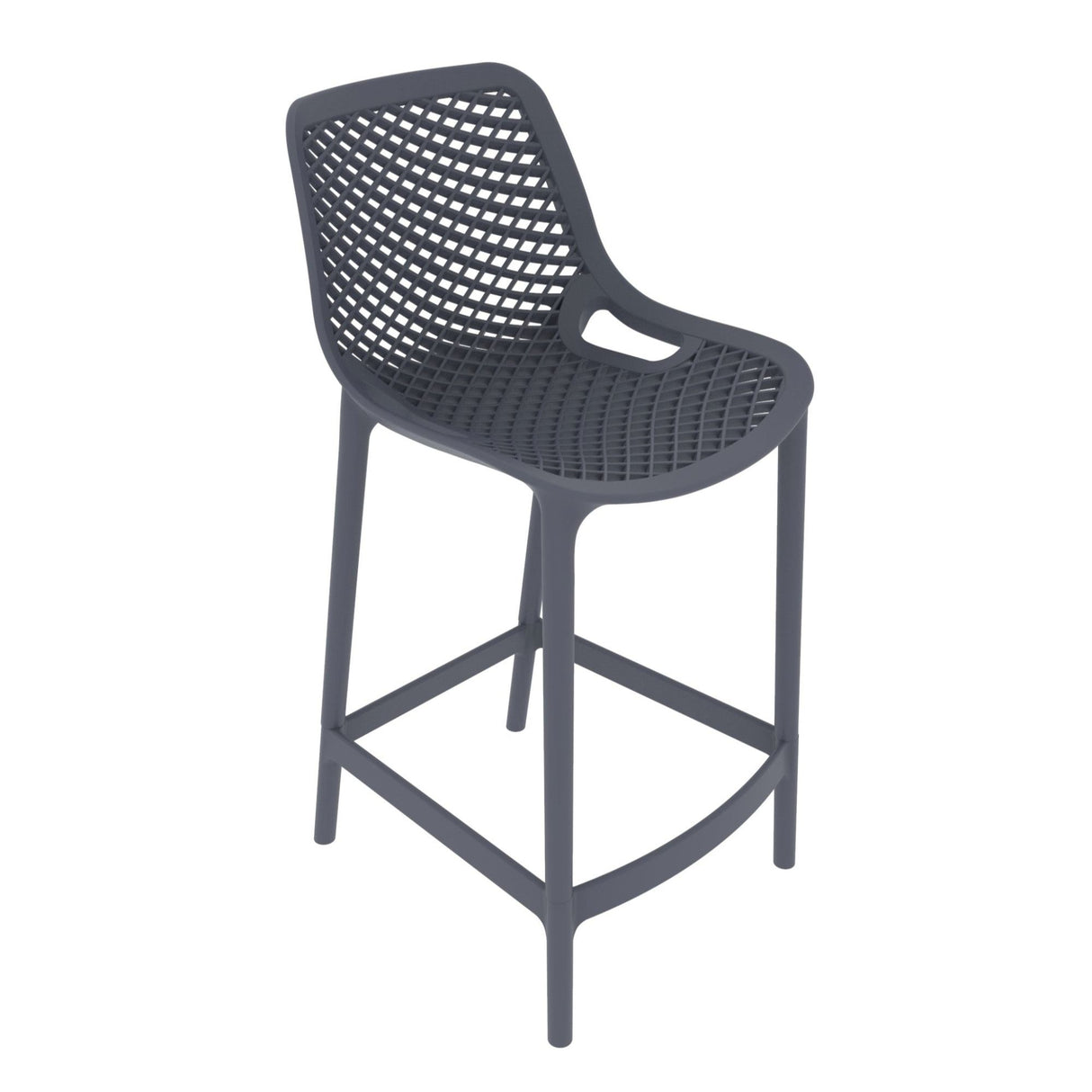 Silla Bar para Exteriores Miame Gris Oscuro 44x95.5cm con Espaldar y sin Apoya Brazos