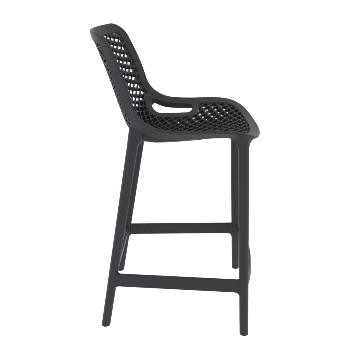 Silla Bar para Exteriores Miame Negro 44x95.5cm con Espaldar y sin Apoya Brazos