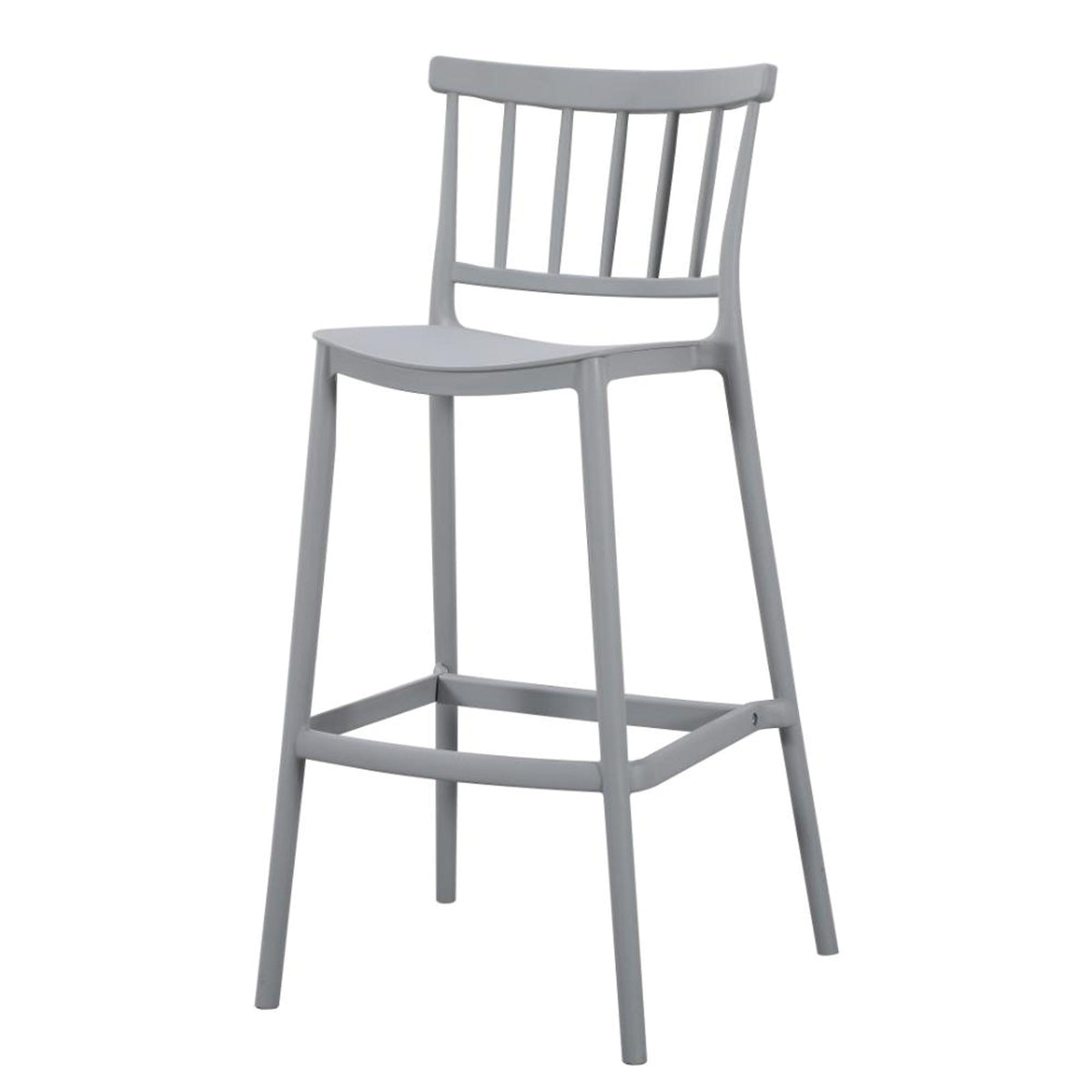 Silla Bar para Exteriores Oxford Gris 37x104cm con Espaldar y sin Apoya Brazos