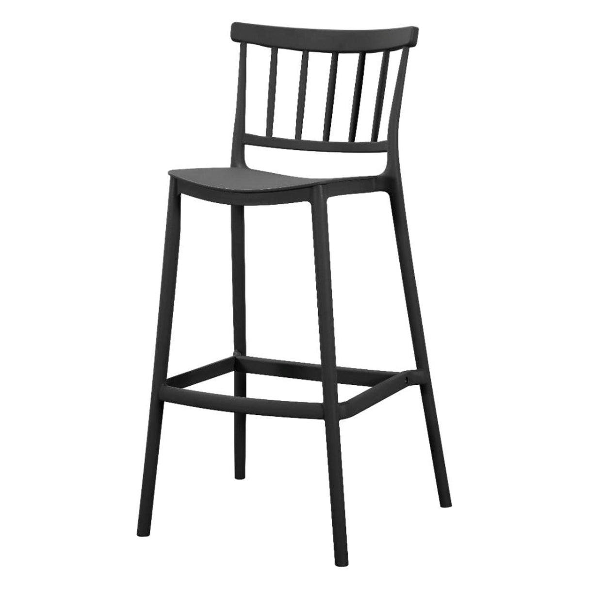 Silla Bar para Exteriores Oxford Negro 37x104cm con Espaldar y sin Apoya Brazos