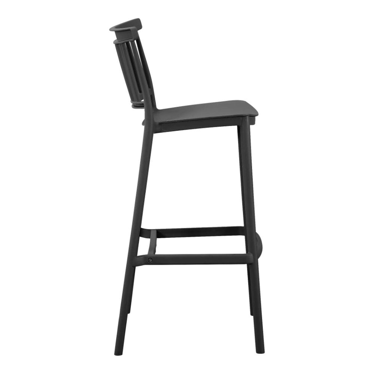 Silla Bar para Exteriores Oxford Negro 37x104cm con Espaldar y sin Apoya Brazos