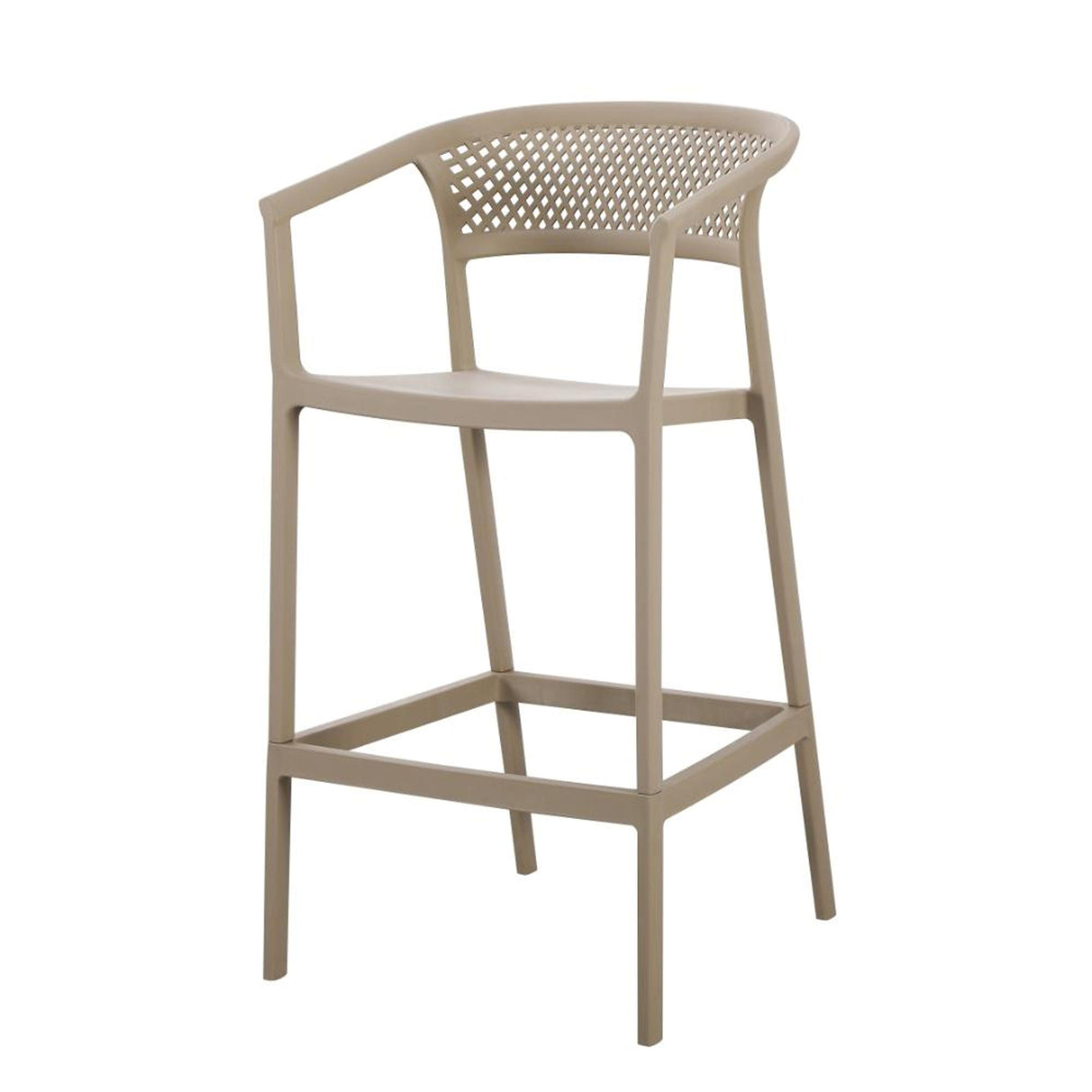 Silla Bar para Exteriores Salvador Taupe 57x105cm con Espaldar y con Apoya Brazos