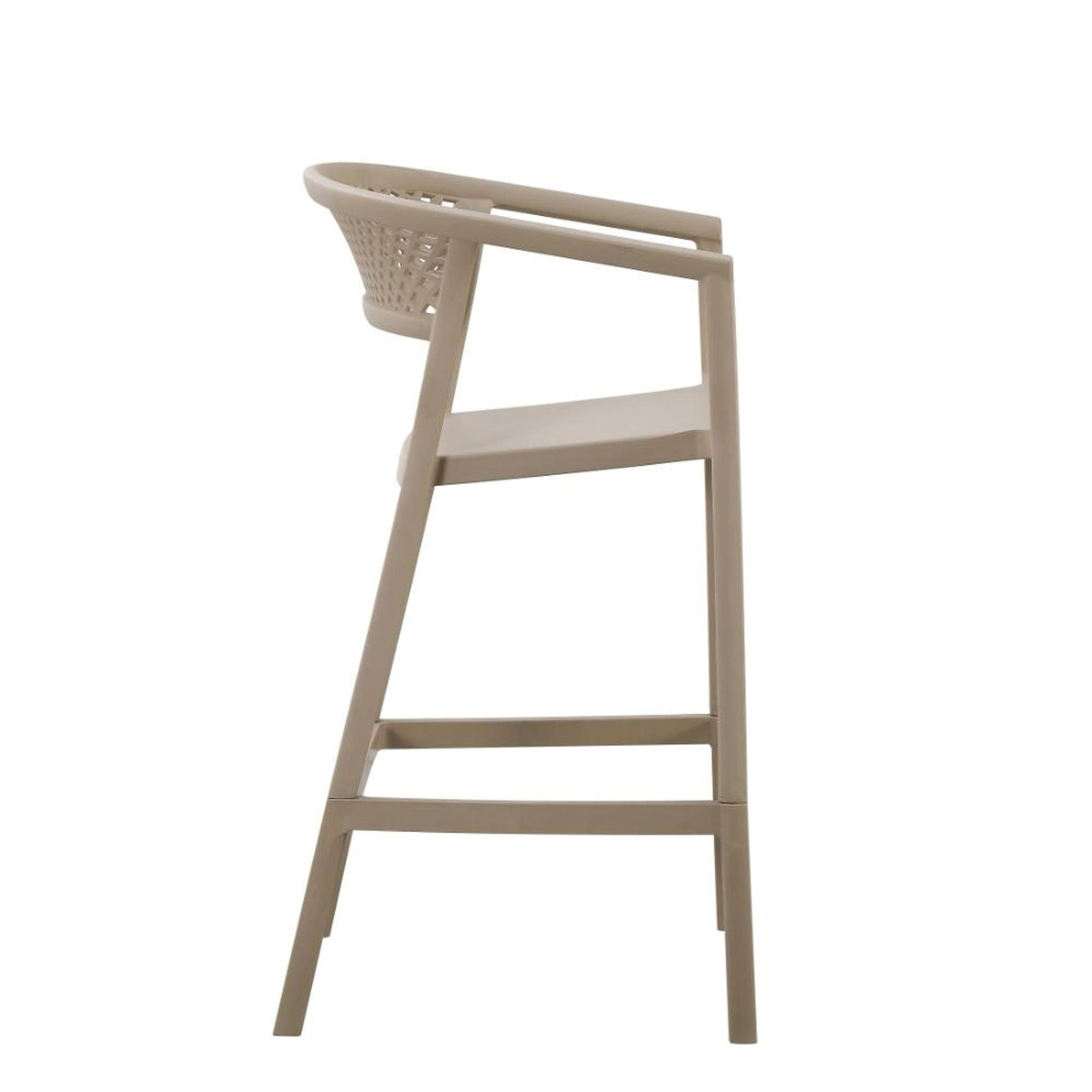 Silla Bar para Exteriores Salvador Taupe 57x105cm con Espaldar y con Apoya Brazos