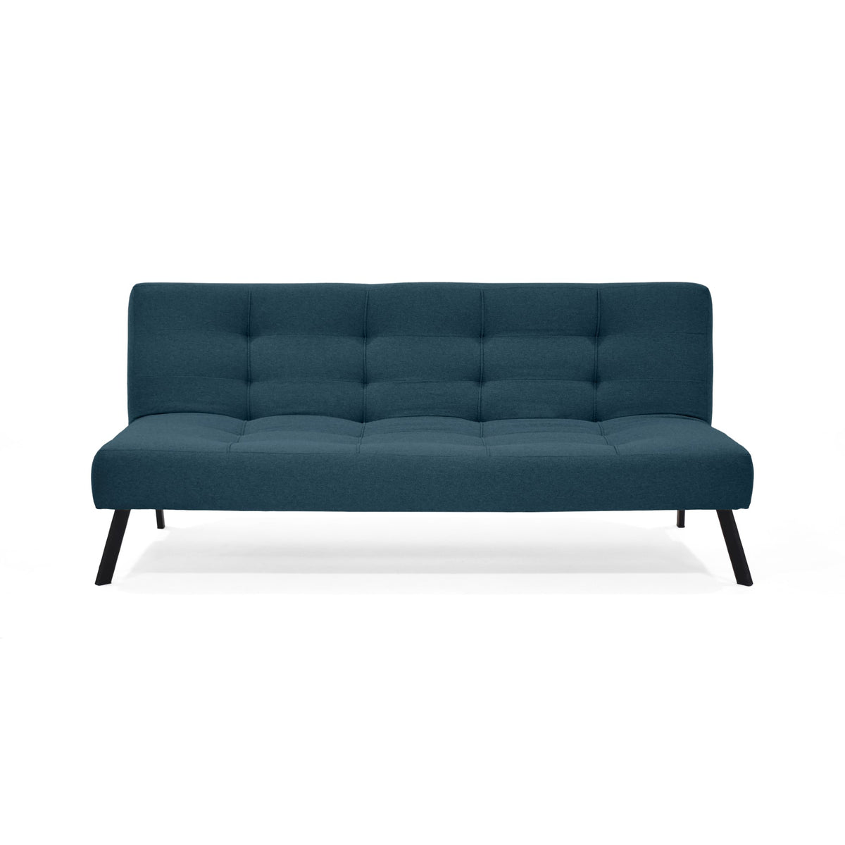 Sofá Cama Asher Plomo Eureka y Metálico Negro 184x80cm de Tres Puestos Reclinable sin Apoya Brazos