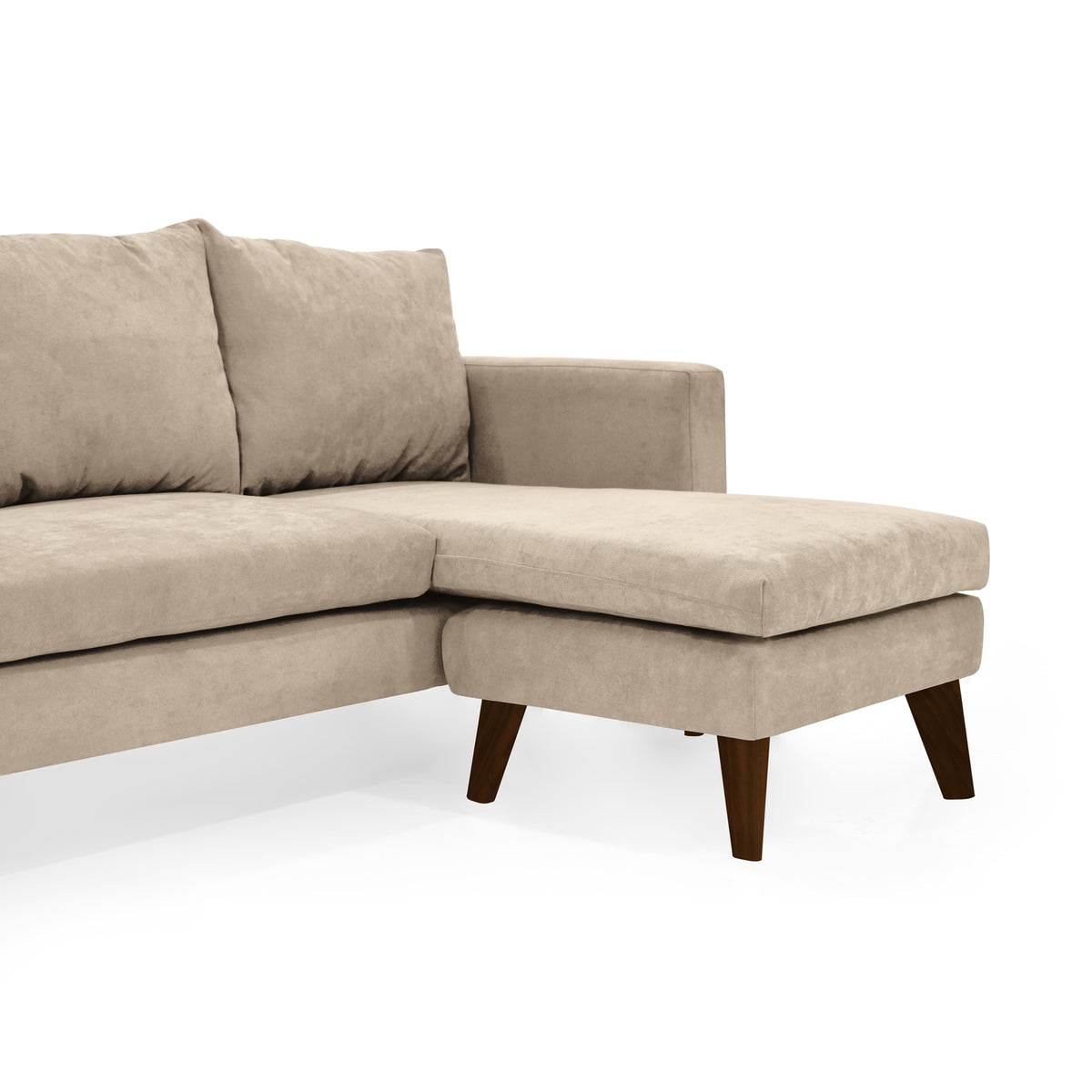 Sofá en L Barbados Beige Dorsey y Matiz Caramelo 190x85cm de Tres Puestos con Apoya Brazos