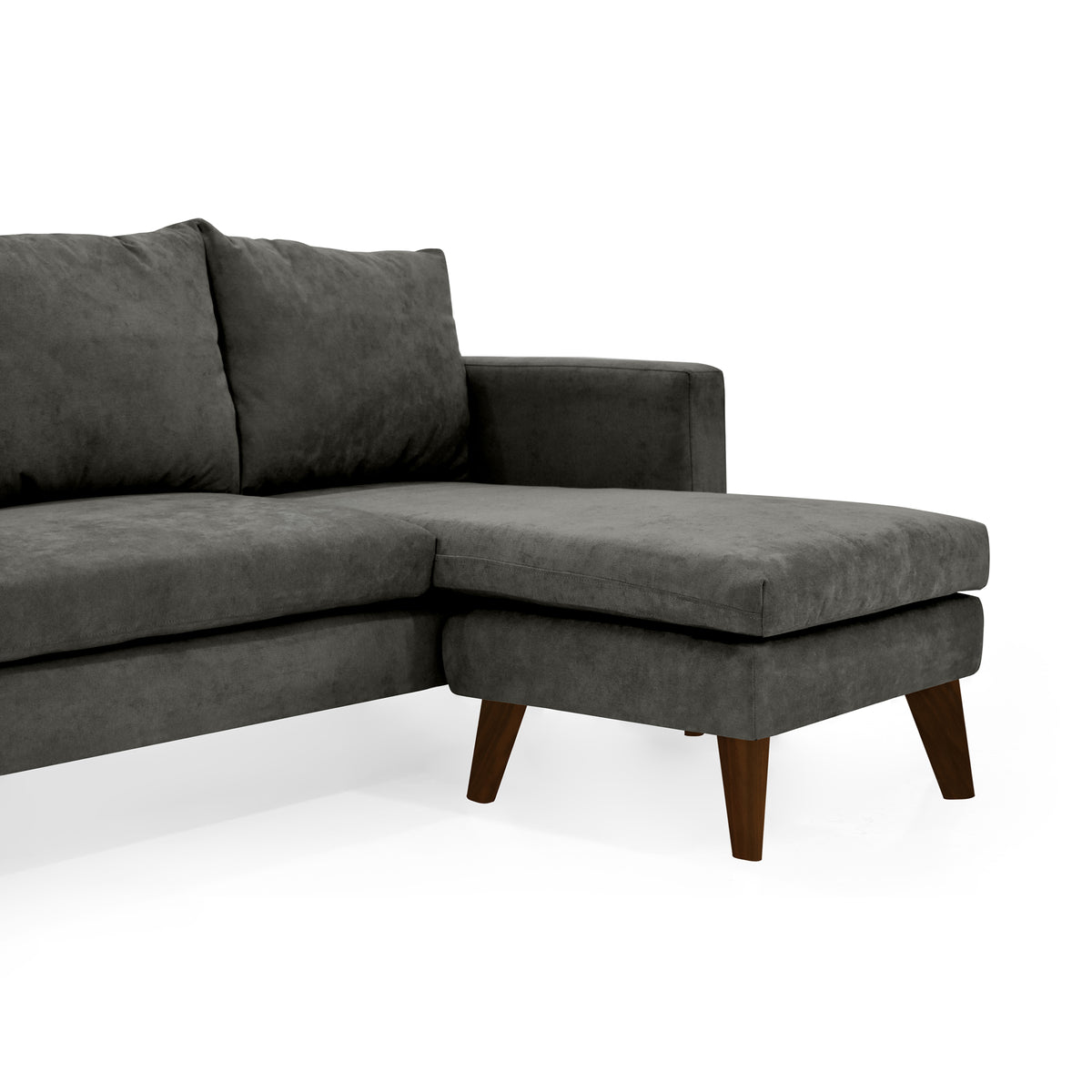 Sofá en L Barbados Gris Dorsey y Matiz Caramelo 190x85cm de Tres Puestos con Apoya Brazos