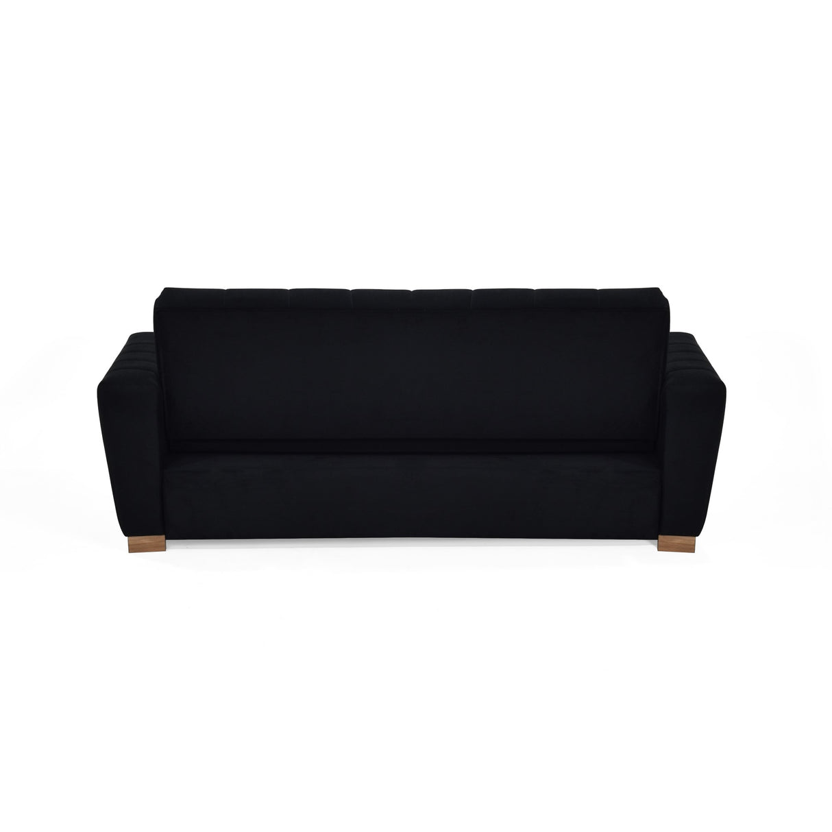 Sofá Cama Hannover Negro Denver y Matiz Caoba 210x85cm de Tres Puestos Reclinable sin Apoya Brazos