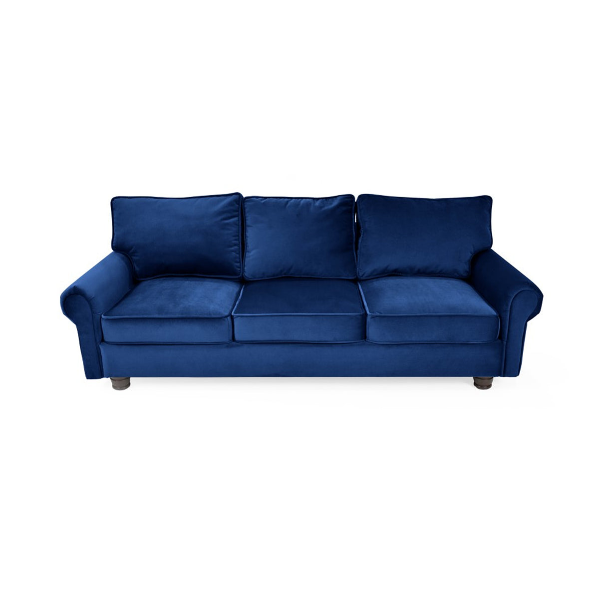 Sofá Lancaster Azul Denver y Matiz Natural 217x80cm de Tres Puestos sin Apoya Brazos