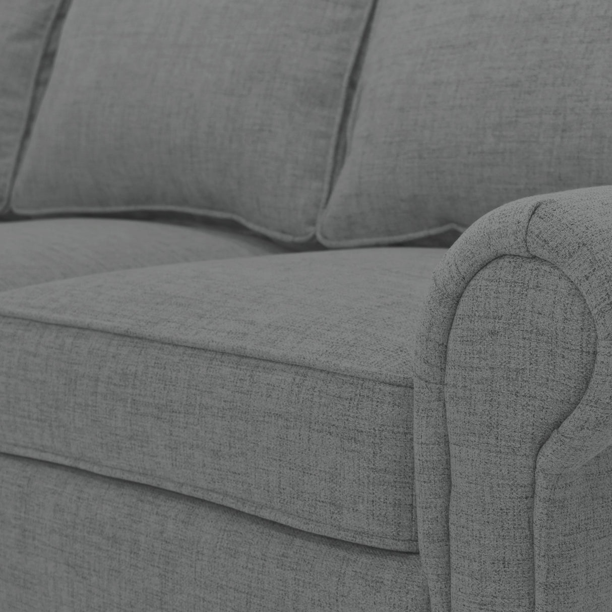 Sofá Lancaster Gris Dicosta y Matiz Natural 217x80cm de Tres Puestos sin Apoya Brazos