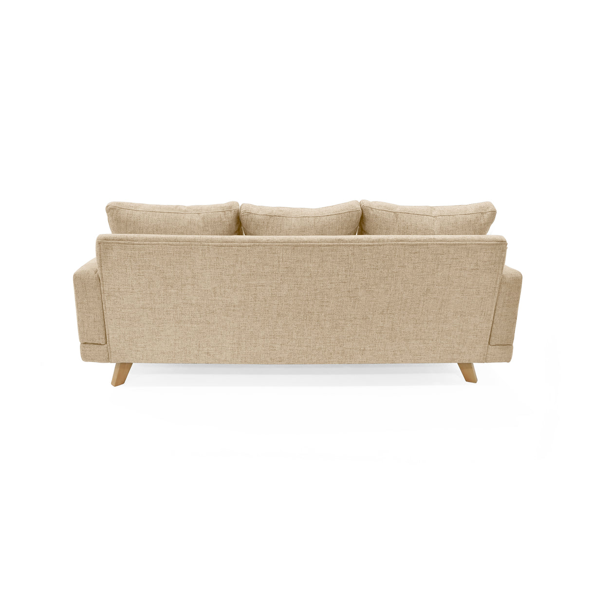 Sofá Lisboa Beige Dicosta y Matiz Natural 192x85cm de Tres Puestos con Apoya Brazos