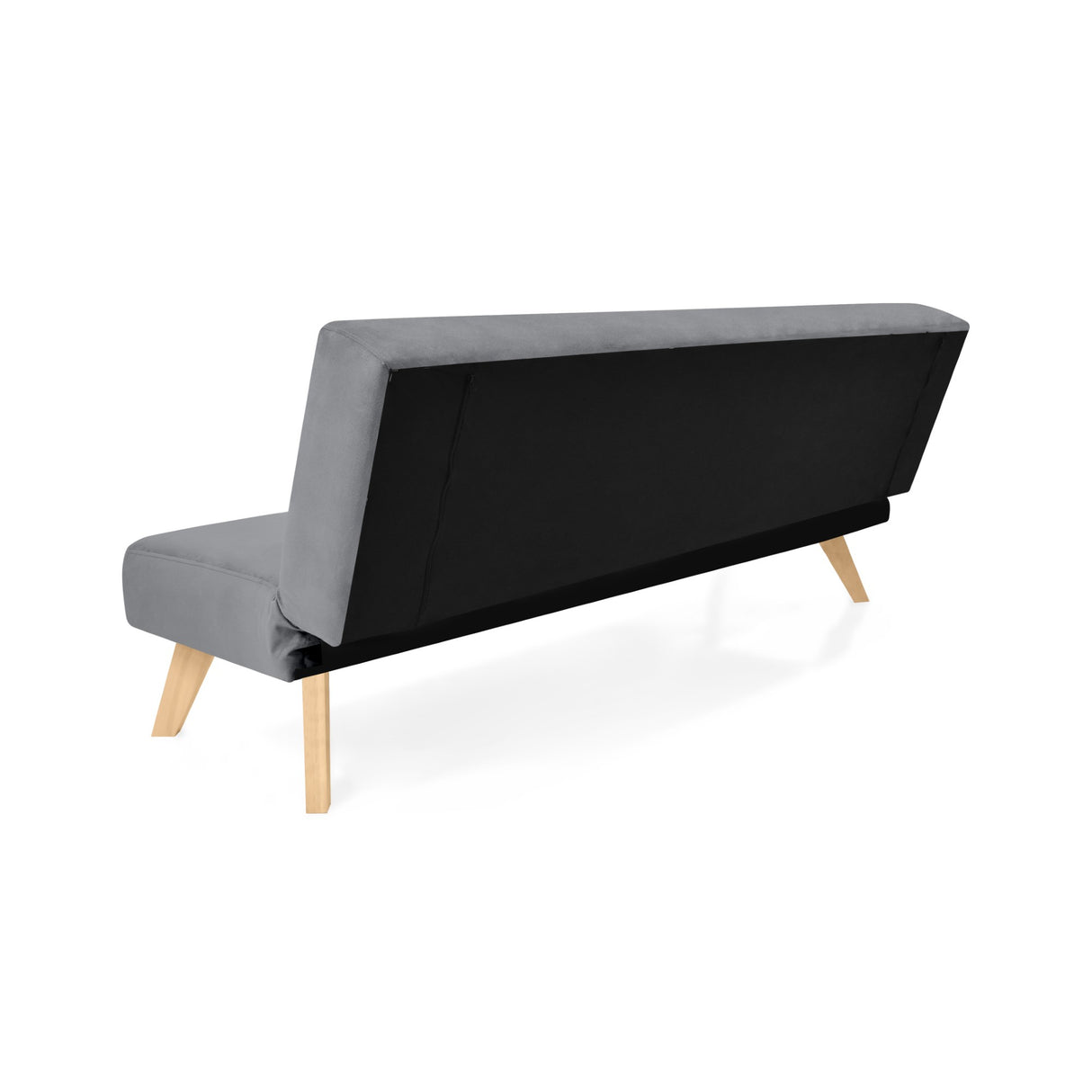 Sofá Cama London Gris Denver y Matiz Natural 180x78cm de Dos Puestos Reclinable sin Apoya Brazos