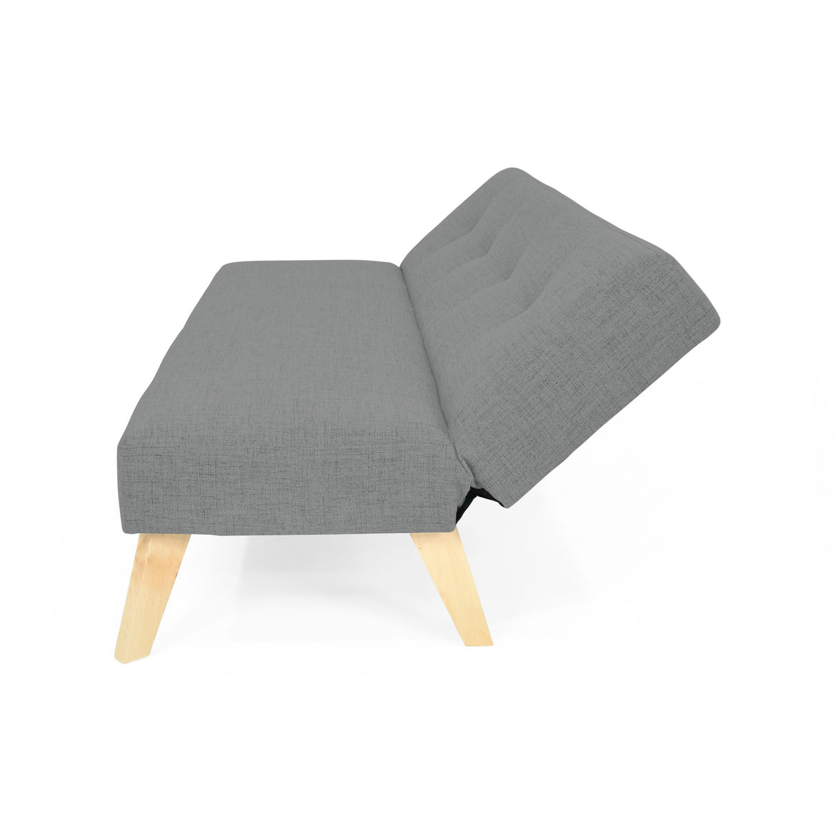 Sofá Cama London Gris Dicosta y Matiz Natural 180x78cm de Dos Puestos Reclinable sin Apoya Brazos
