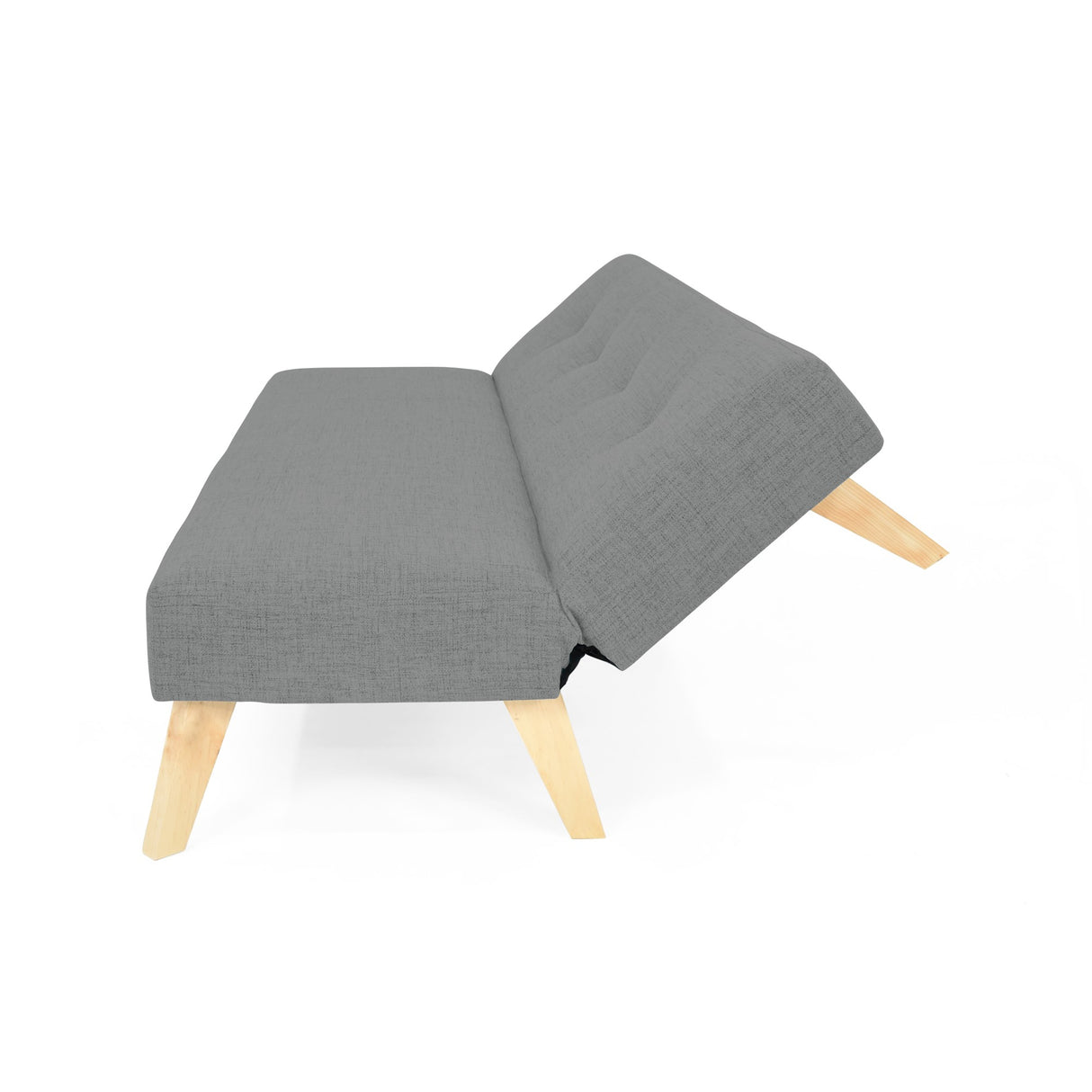 Sofá Cama London Gris Dicosta y Matiz Natural 180x78cm de Dos Puestos Reclinable sin Apoya Brazos