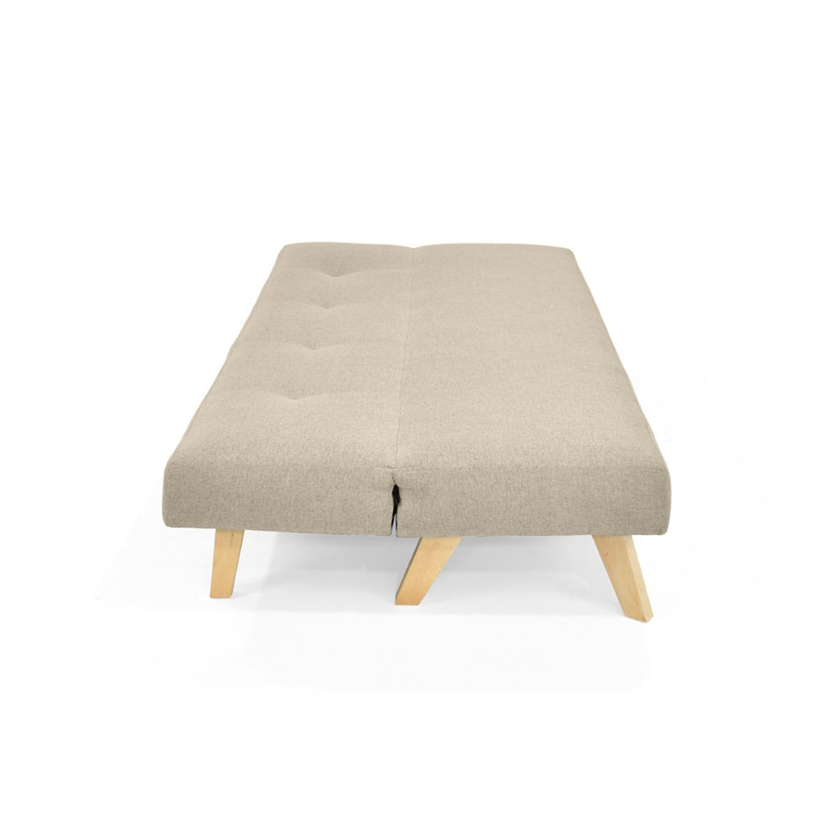 Sofá Cama London Beige Duster y Matiz Natural 180x78cm de Dos Puestos Reclinable sin Apoya Brazos