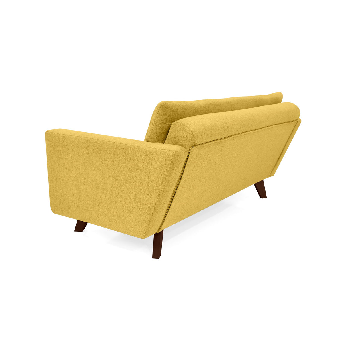 Sofá Manila Mostaza Dicosta y Matiz Wengue 153x80cm de Dos Puestos sin Apoya Brazos