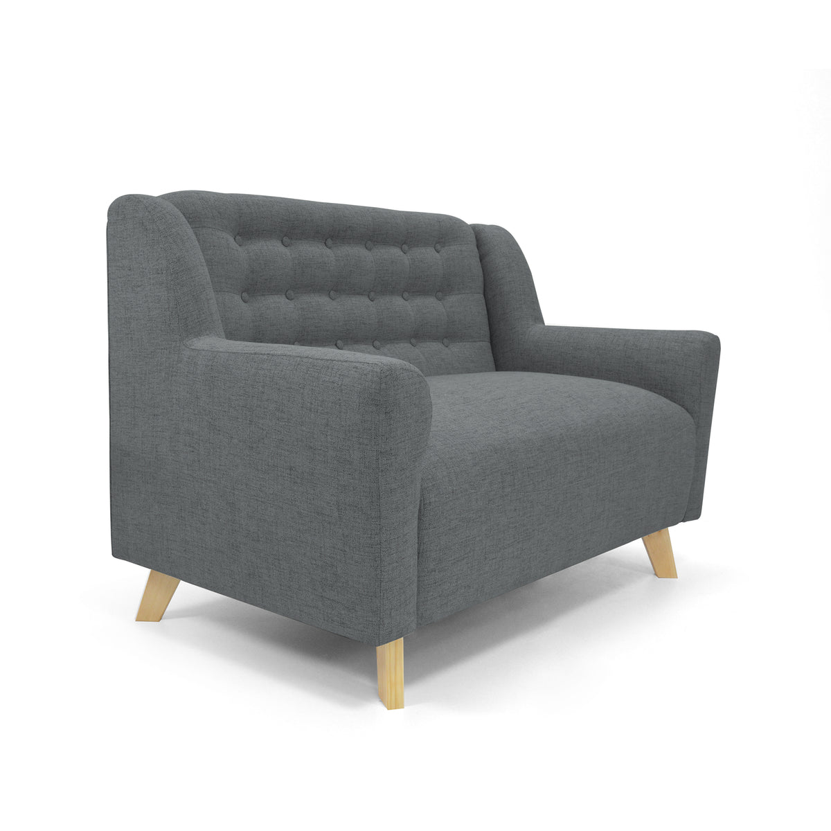 Sofá Marruecos Gris Dicosta y Matiz Natural 140x92cm de Dos Puestos con Apoya Brazos