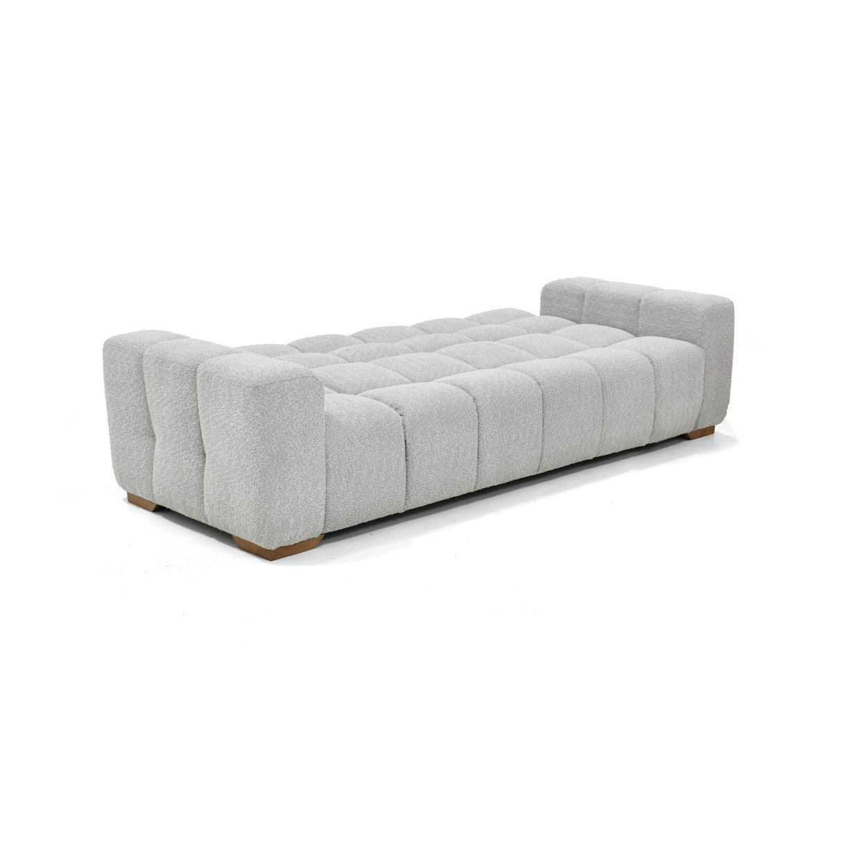 Sofá Cama Miami Plata Shaggy y Matiz Caoba 228x78cm de Tres Puestos Reclinable con Apoya Brazos