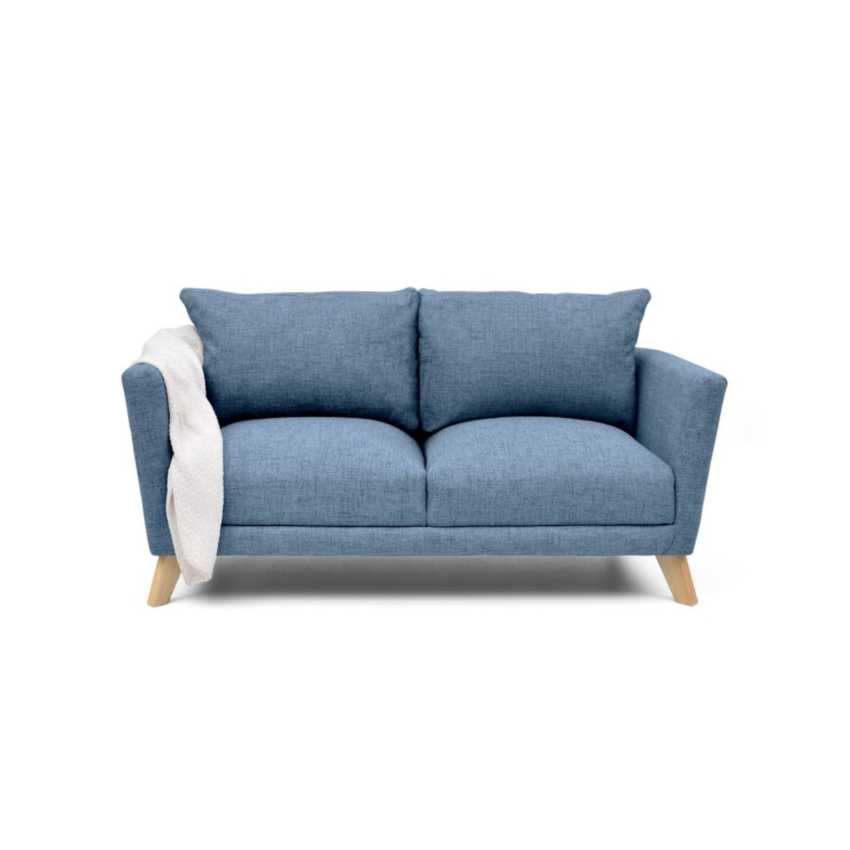 Sofá Montecarlo Índigo Dicosta y Matiz Natural 170x90cm de Tres Puestos con Apoya Brazos