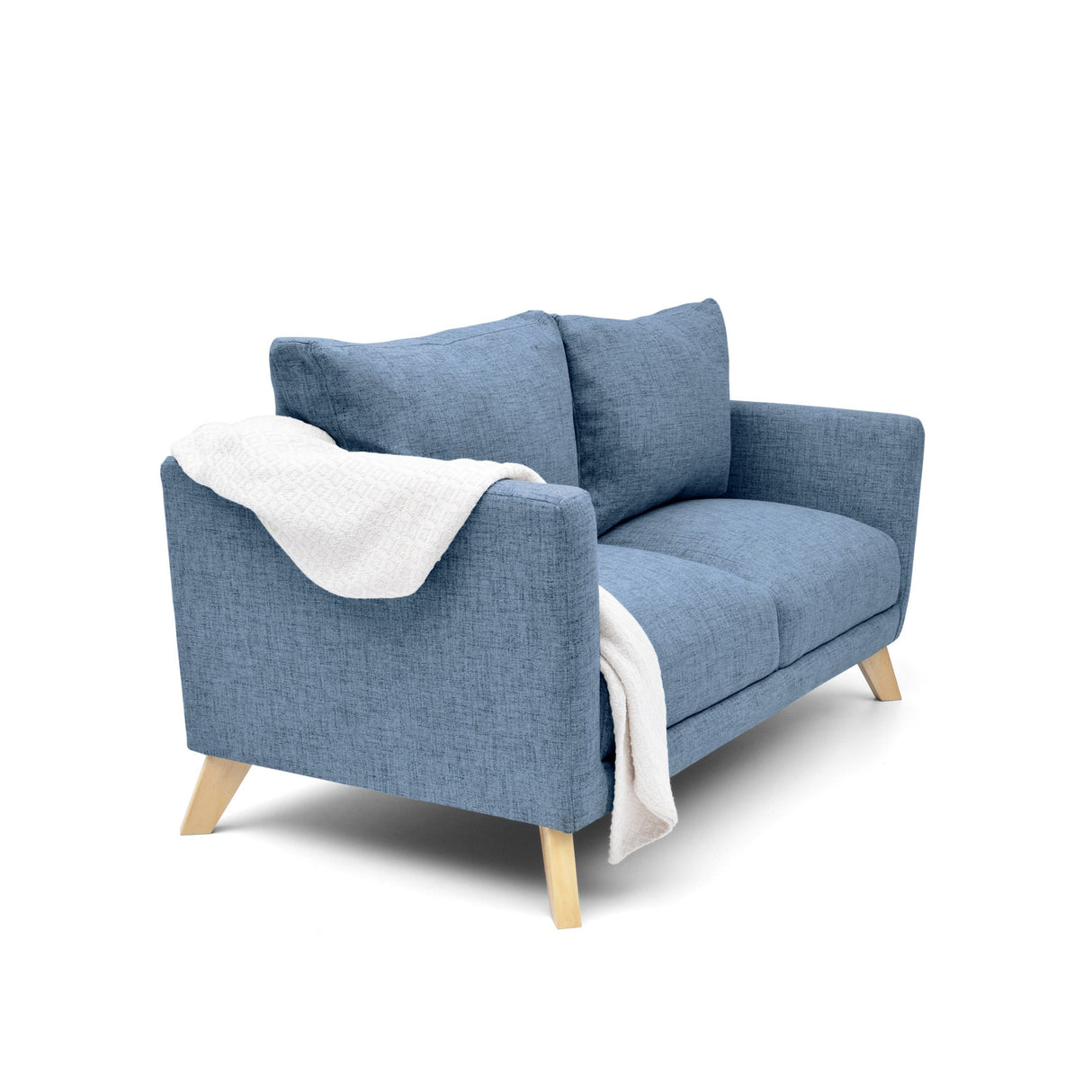 Sofá Montecarlo Índigo Dicosta y Matiz Natural 170x90cm de Tres Puestos con Apoya Brazos