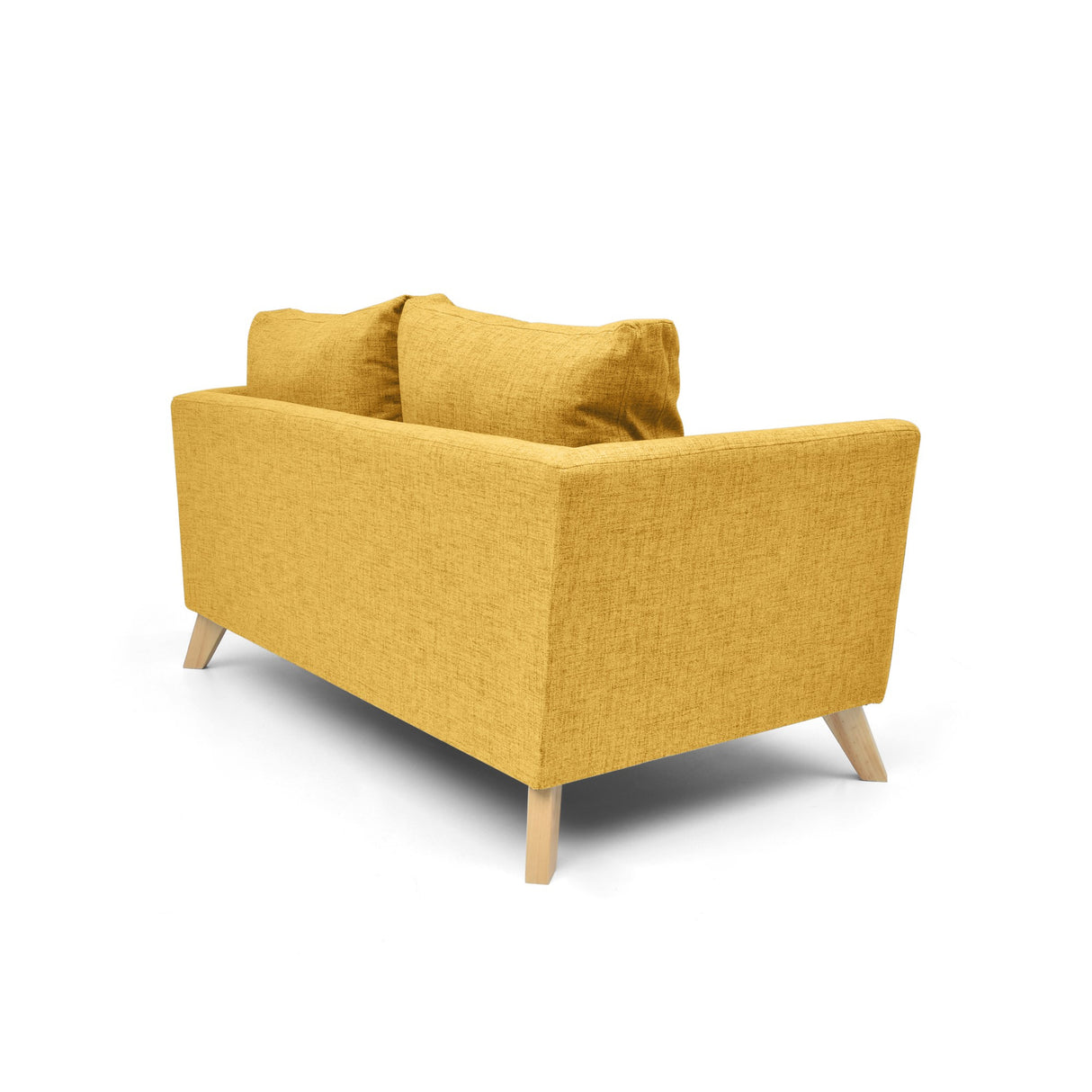 Sofá Montecarlo Mostaza Dicosta y Matiz Natural 170x90cm de Tres Puestos con Apoya Brazos