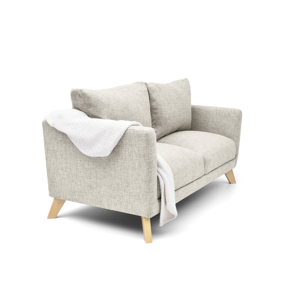 Sofá Montecarlo Taupe Dicosta y Matiz Natural 170x90cm de Tres Puestos con Apoya Brazos