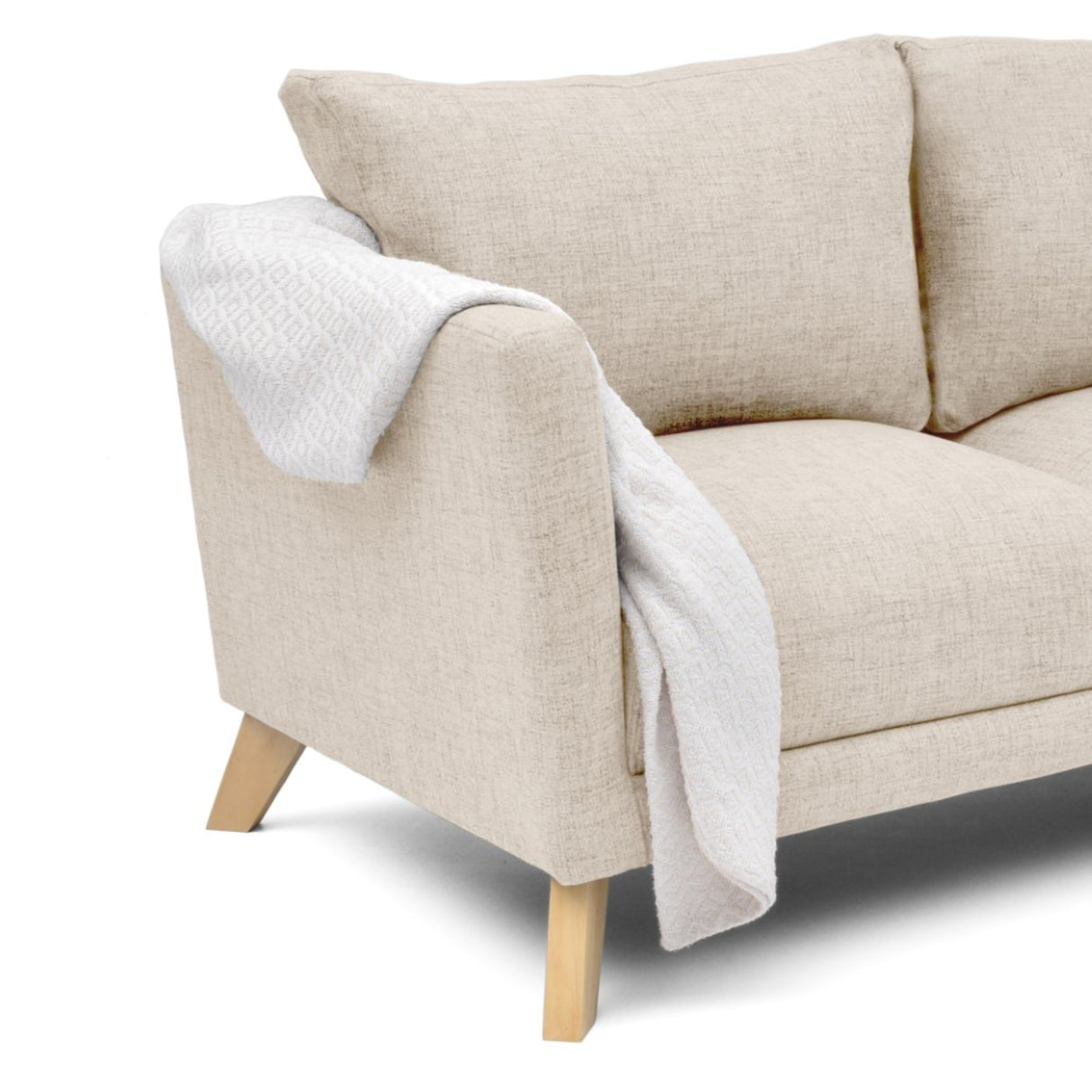 Sofá Montecarlo Trigo Dicosta y Matiz Natural 170x90cm de Tres Puestos con Apoya Brazos