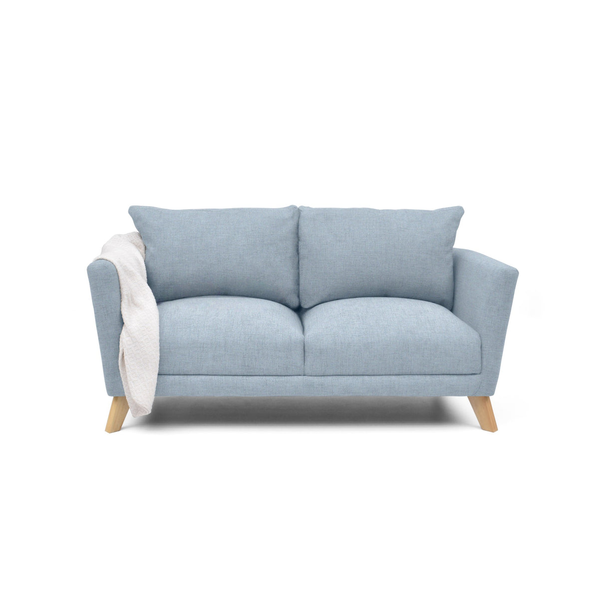 Sofá Montecarlo Plata Eureka y Matiz Natural 170x90cm de Tres Puestos con Apoya Brazos