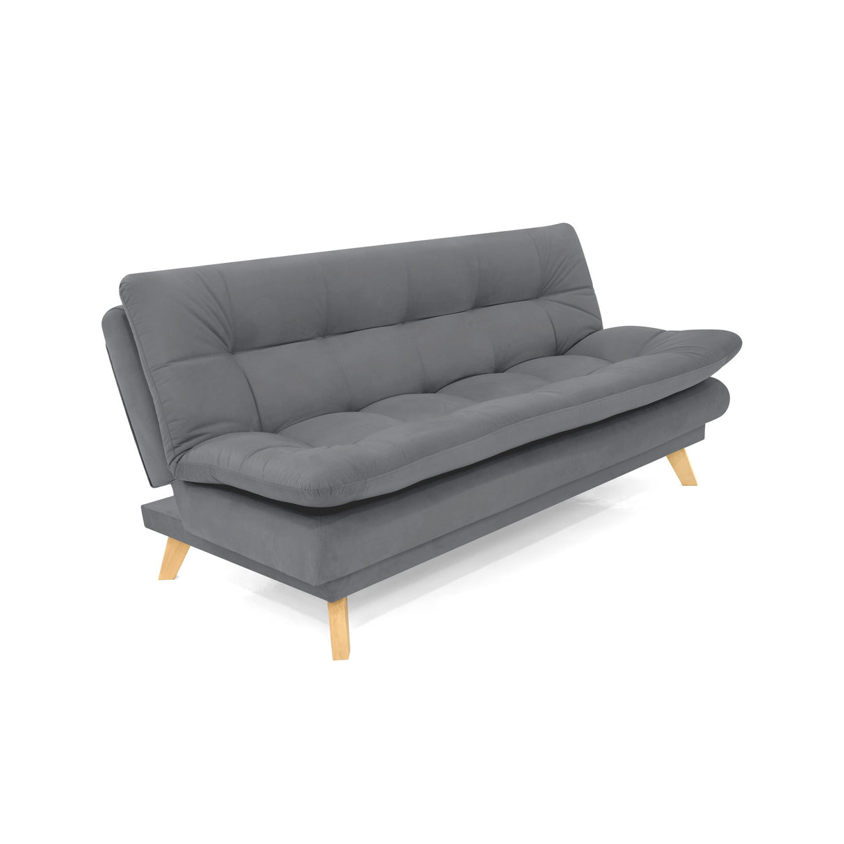 Sofá Cama Munich Gris Denver y Matiz Natural 180x85cm de Tres Puestos Reclinable sin Apoya Brazos