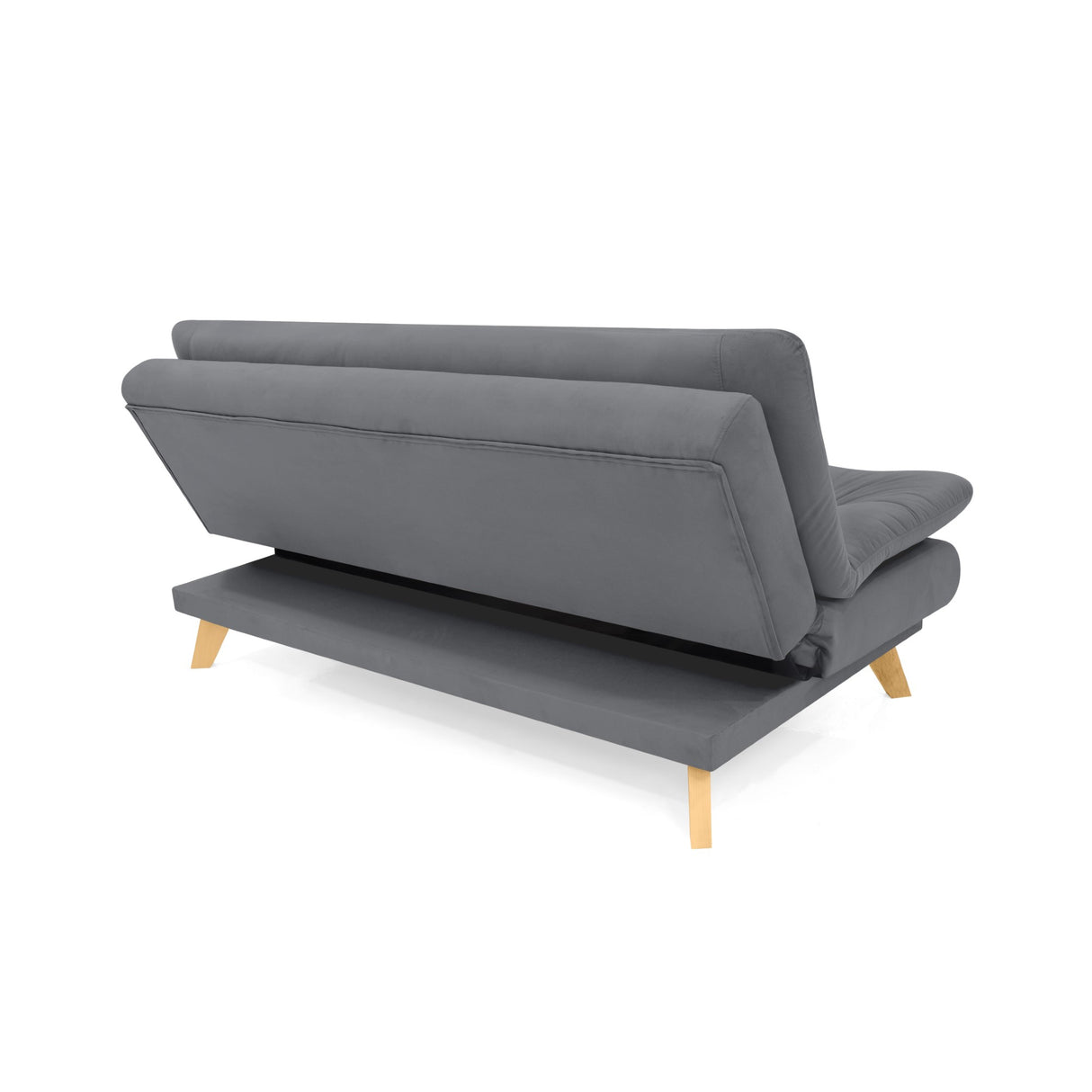 Sofá Cama Munich Gris Denver y Matiz Natural 180x85cm de Tres Puestos Reclinable sin Apoya Brazos