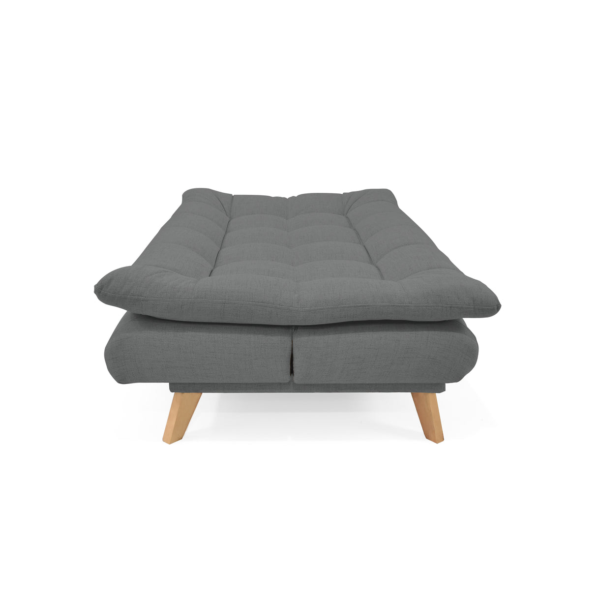 Sofá Cama Munich Gris Dicosta y Matiz Natural 180x85cm de Tres Puestos Reclinable sin Apoya Brazos