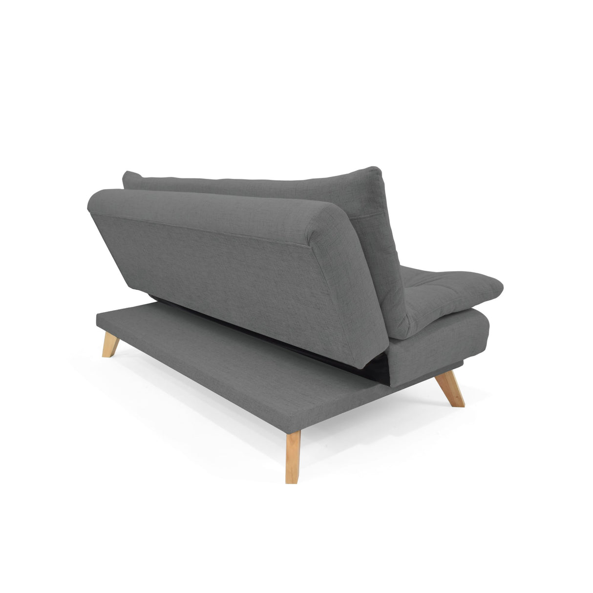 Sofá Cama Munich Gris Dicosta y Matiz Natural 180x85cm de Tres Puestos Reclinable sin Apoya Brazos
