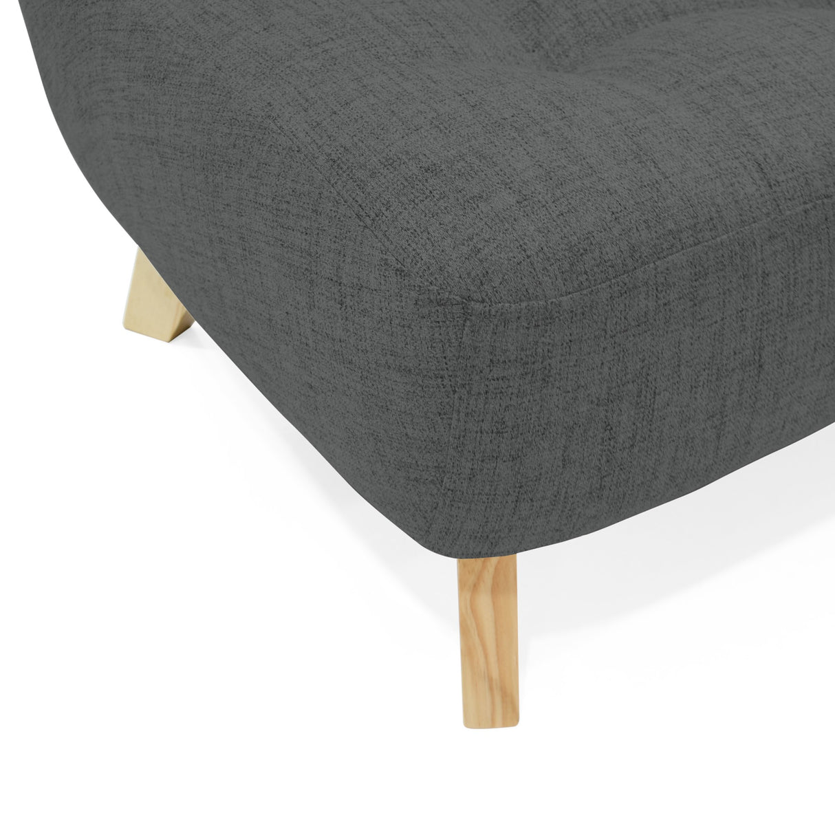 Sofá Navara Gris Dicosta y Matiz Natural 121x82cm de Dos Puestos sin Apoya Brazos