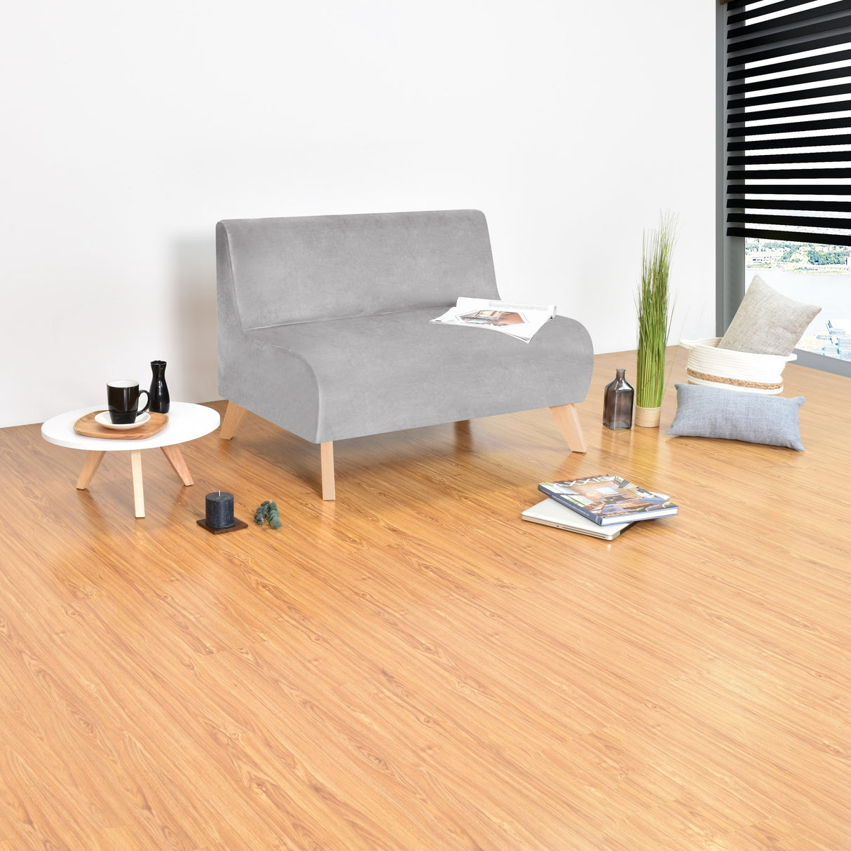 Sofá Nova Plata Denver y Matiz Natural 100x70cm de Dos Puestos sin Apoya Brazos