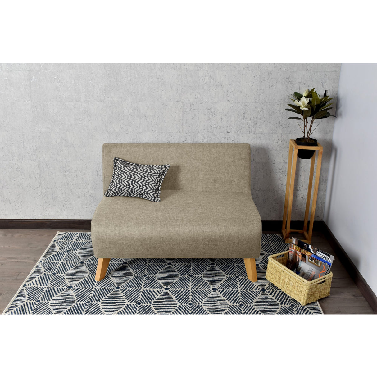 Sofá Nova Beige Duster y Matiz Natural 100x70cm de Dos Puestos sin Apoya Brazos