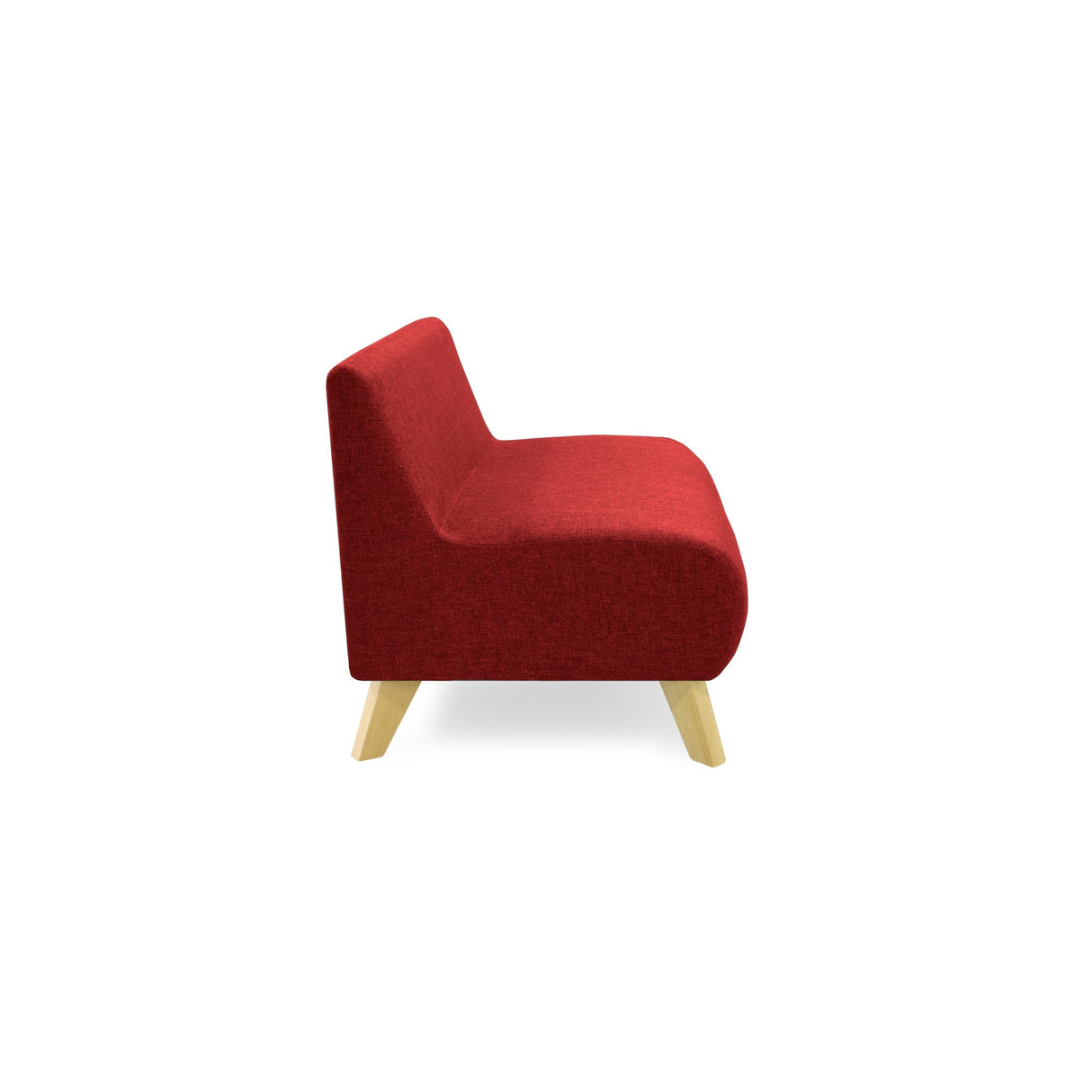 Sofá Nova Rojo Duster y Matiz Natural 100x70cm de Dos Puestos sin Apoya Brazos