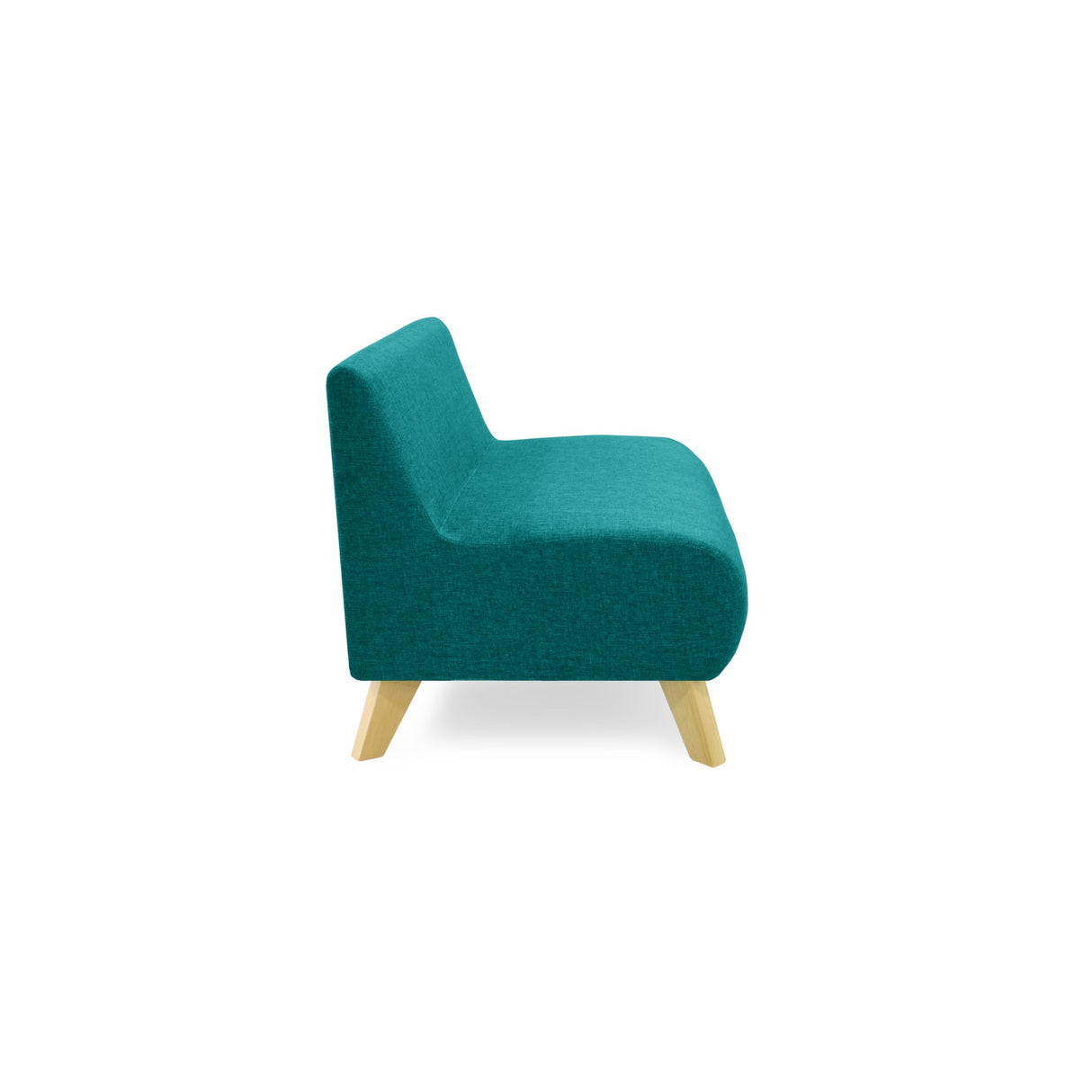 Sofá Nova Turquesa Duster y Matiz Natural 100x70cm de Dos Puestos sin Apoya Brazos