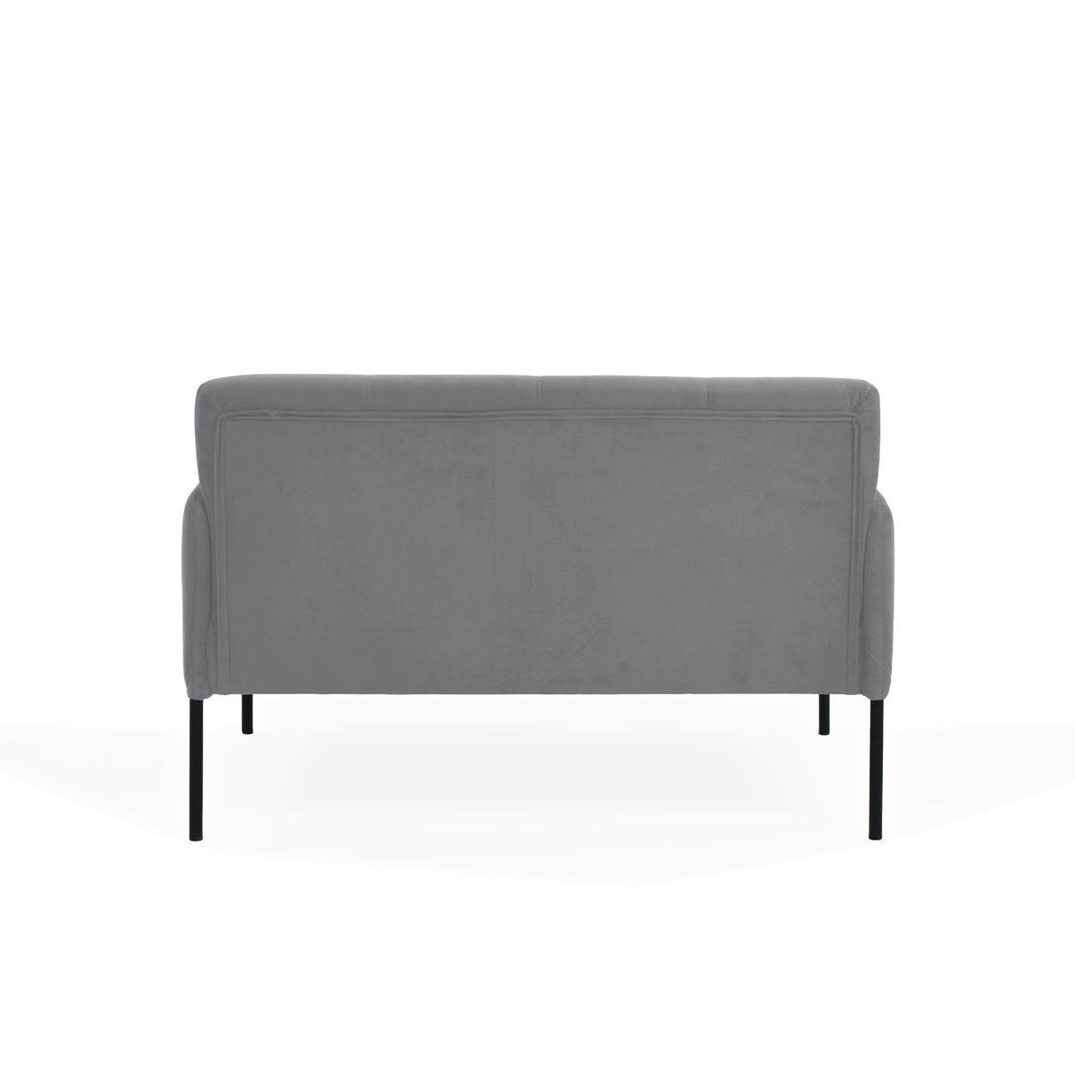 Sofá Olivia Gris Denver y Metálico Negro 116x76cm de Dos Puestos con Apoya Brazos